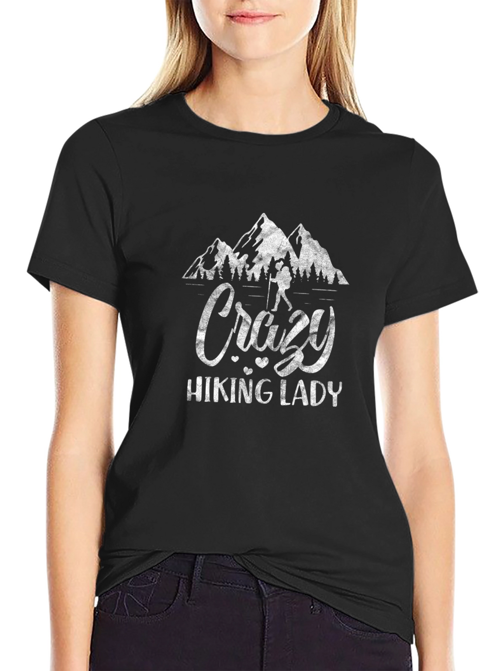 Crazy Hiking Lady Graphic Tee