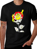 Rose Graphic Tee - Modern Art Style