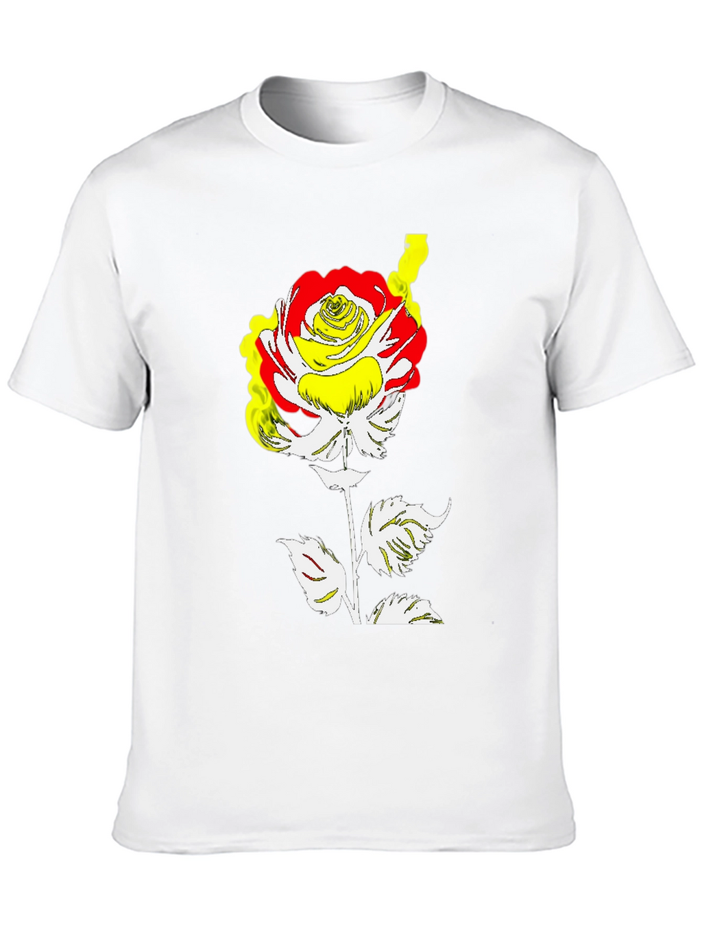 Rose Graphic Tee - Modern Art Style