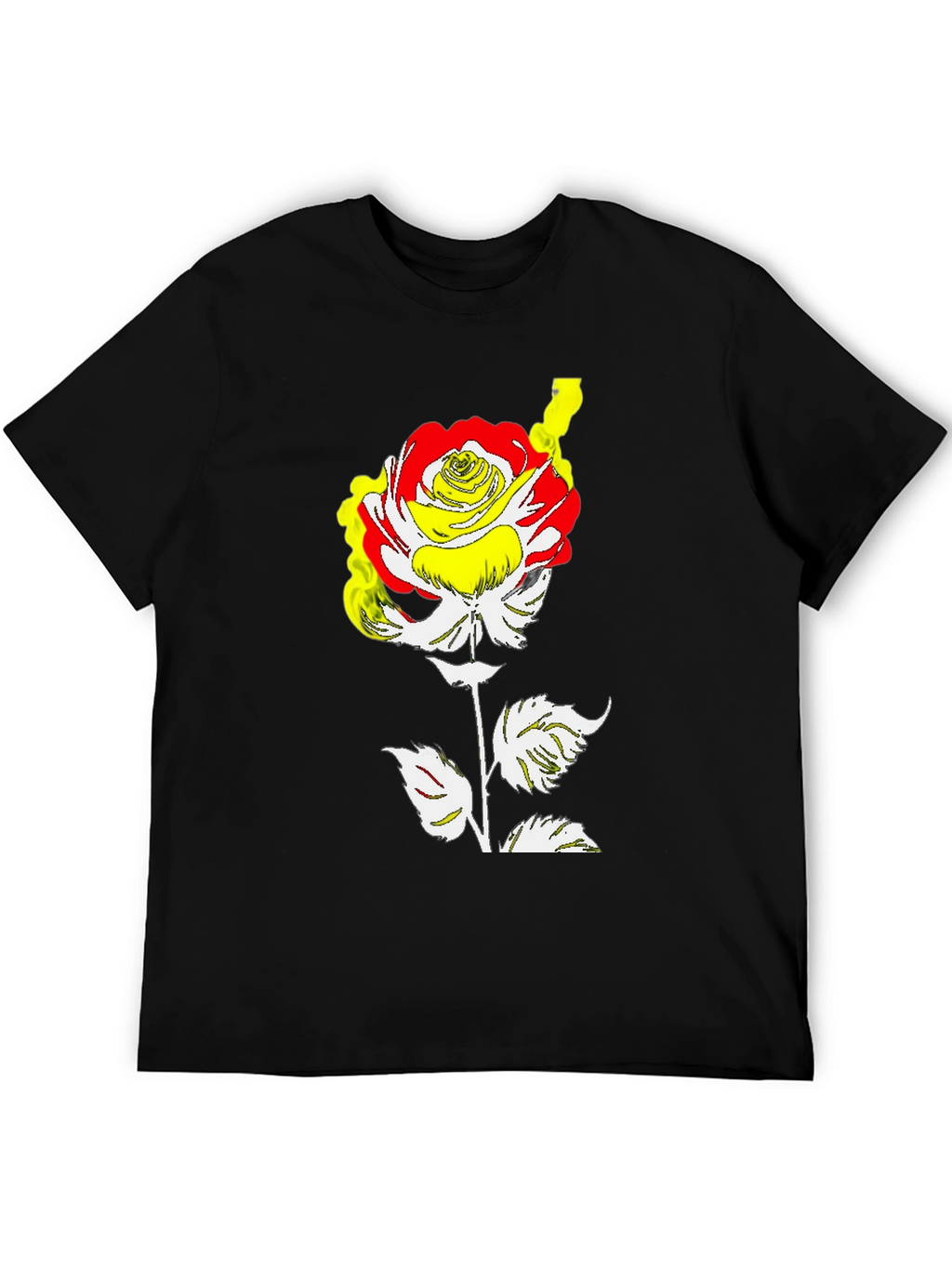 Rose Graphic Tee - Modern Art Style