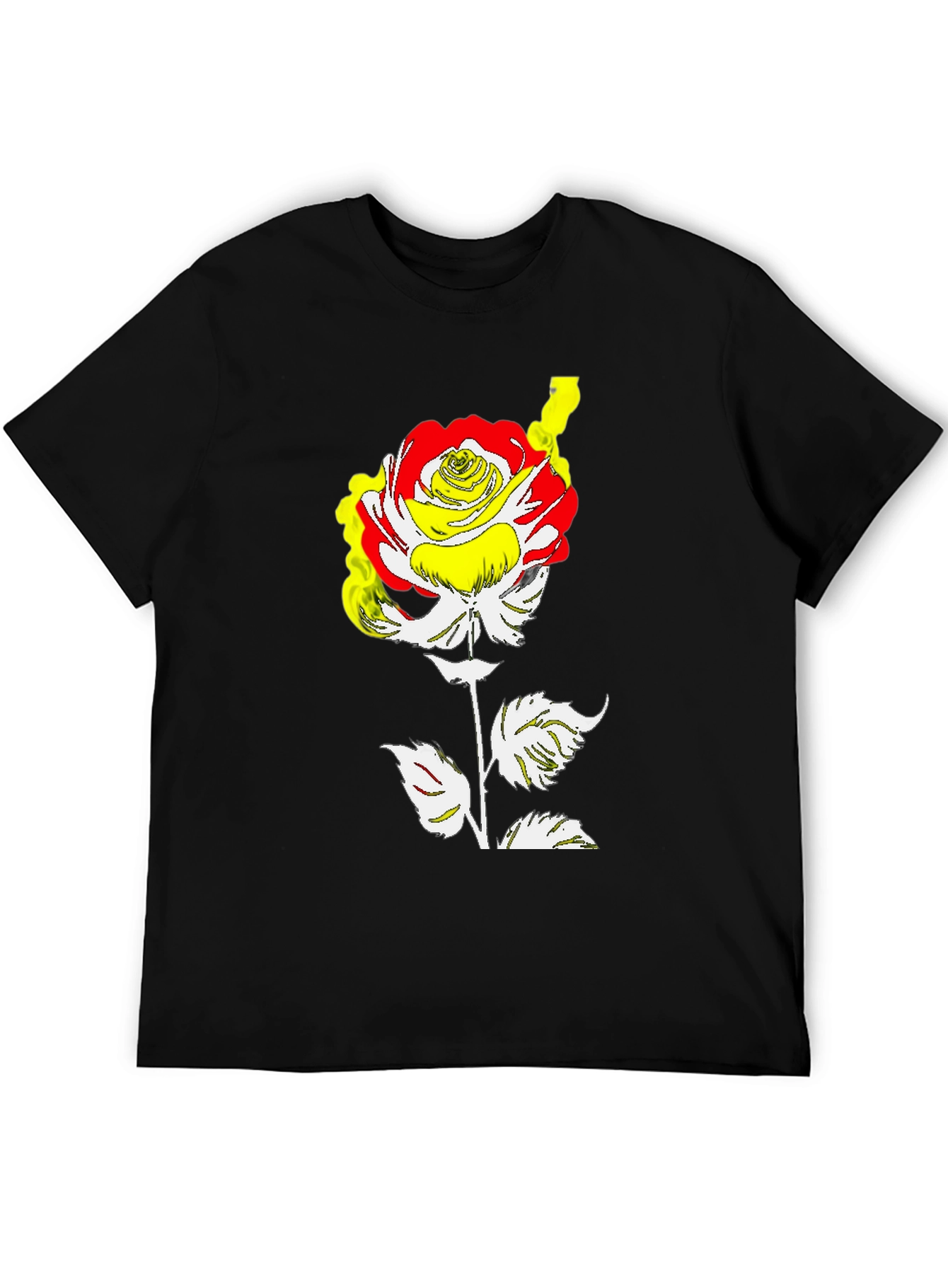 Rose Graphic Tee - Modern Art Style
