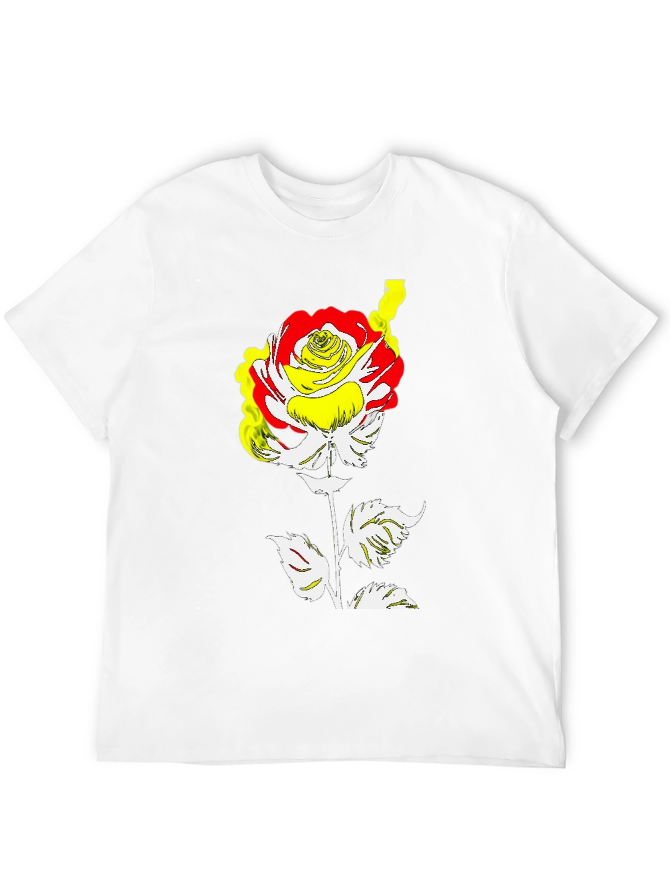 Rose Graphic Tee - Modern Art Style