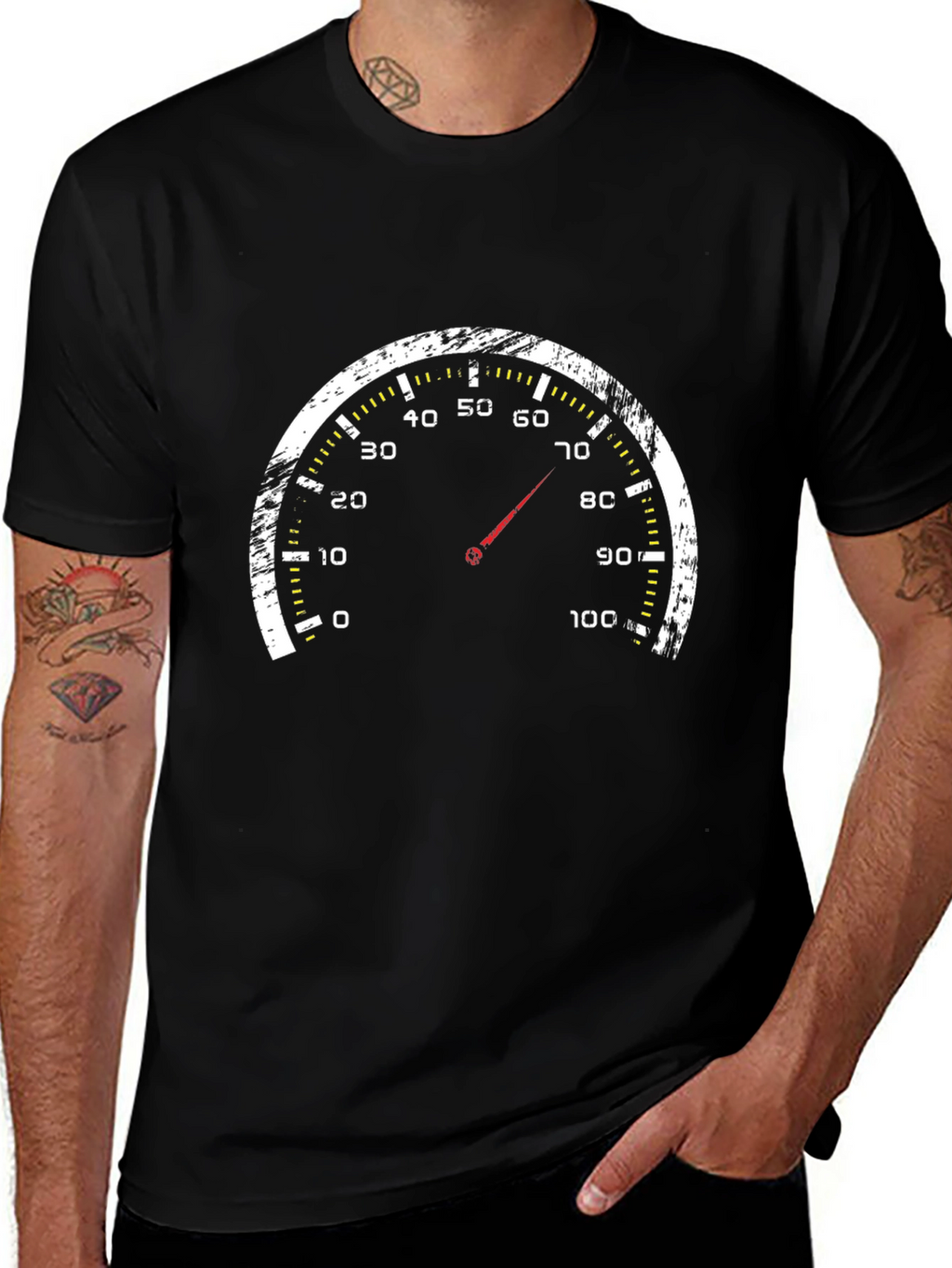 Speedometer Graphic Black T-Shirt