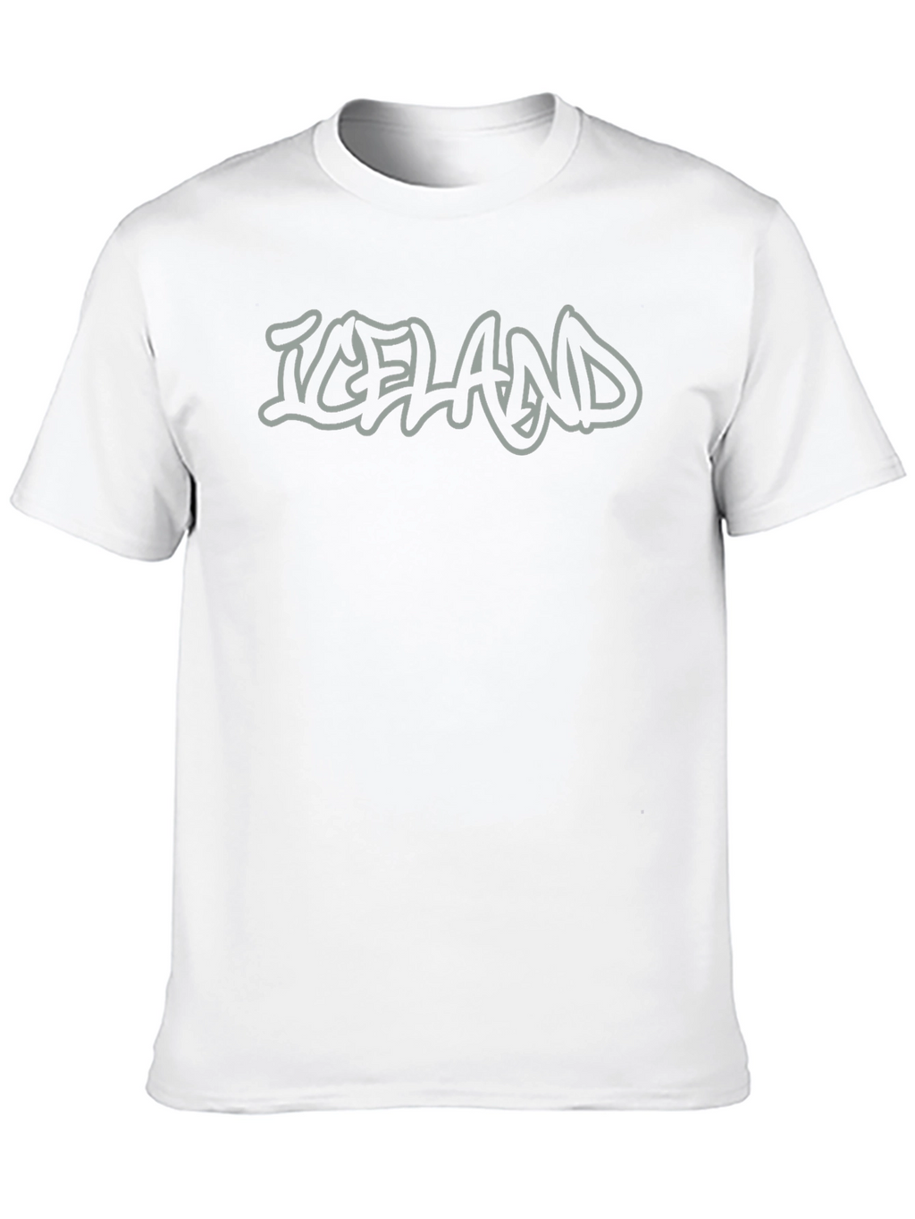 Iceland Graffiti Style Mens Black T-Shirt