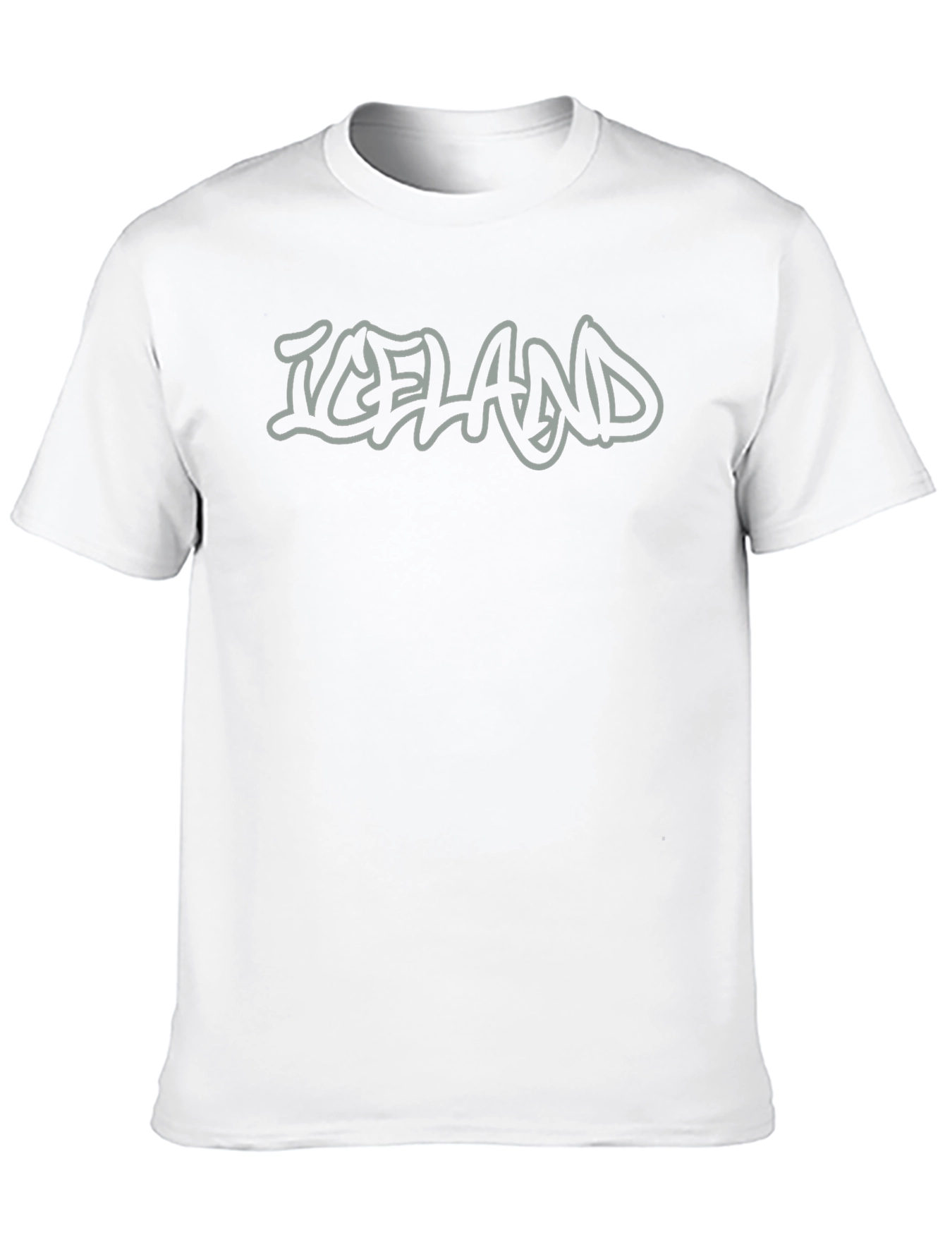 Iceland Graffiti Style Mens Black T-Shirt