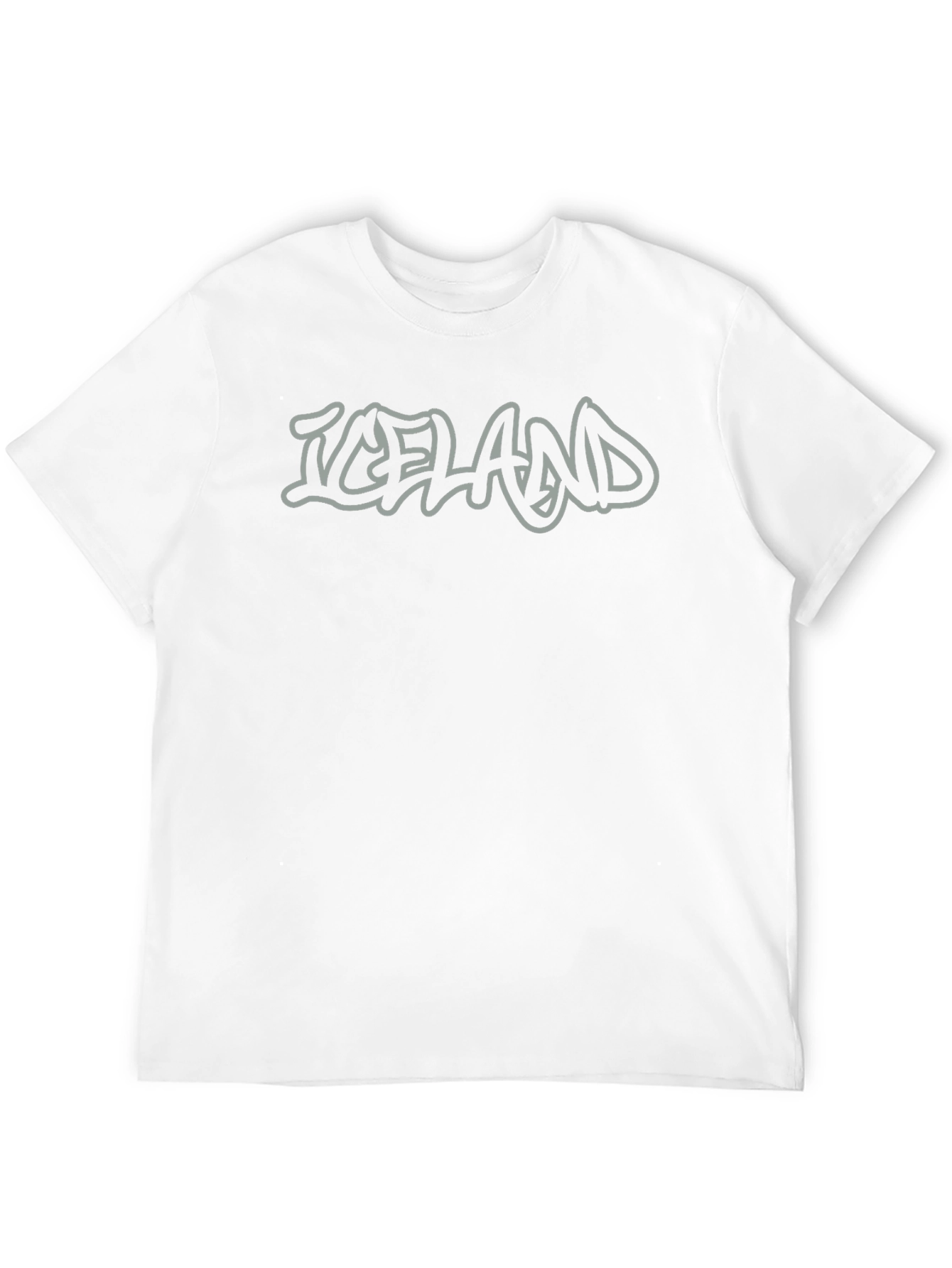 Iceland Graffiti Style Mens Black T-Shirt