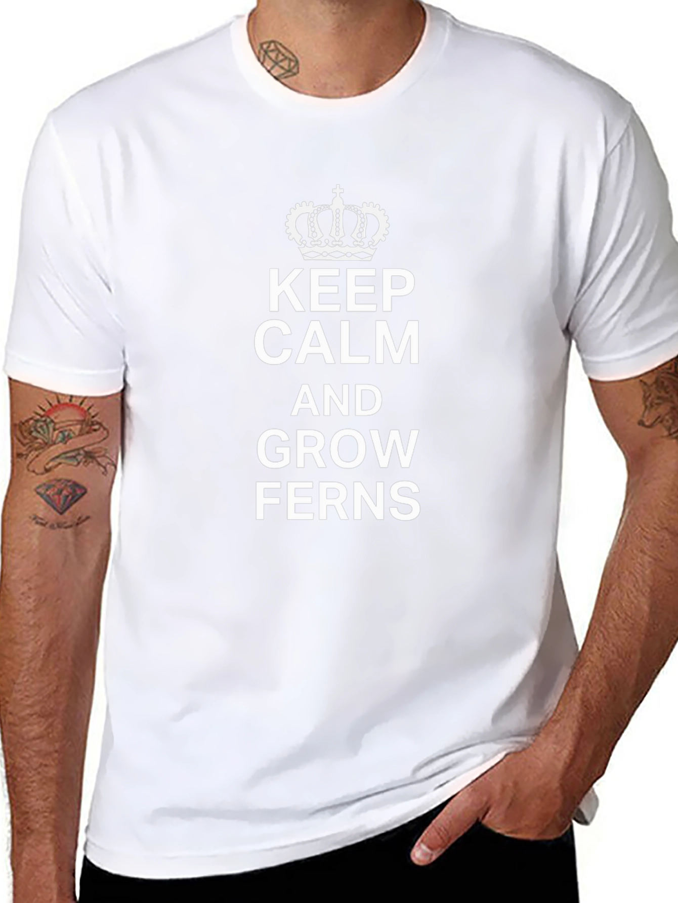Keep Calm and Grow Ferns T-Shirt Black