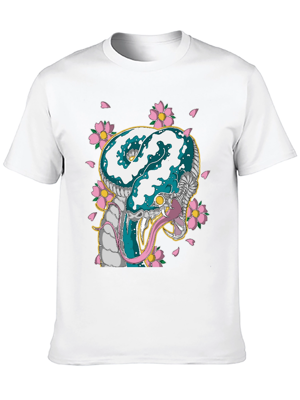 Snake & Cherry Blossom Graphic Tee