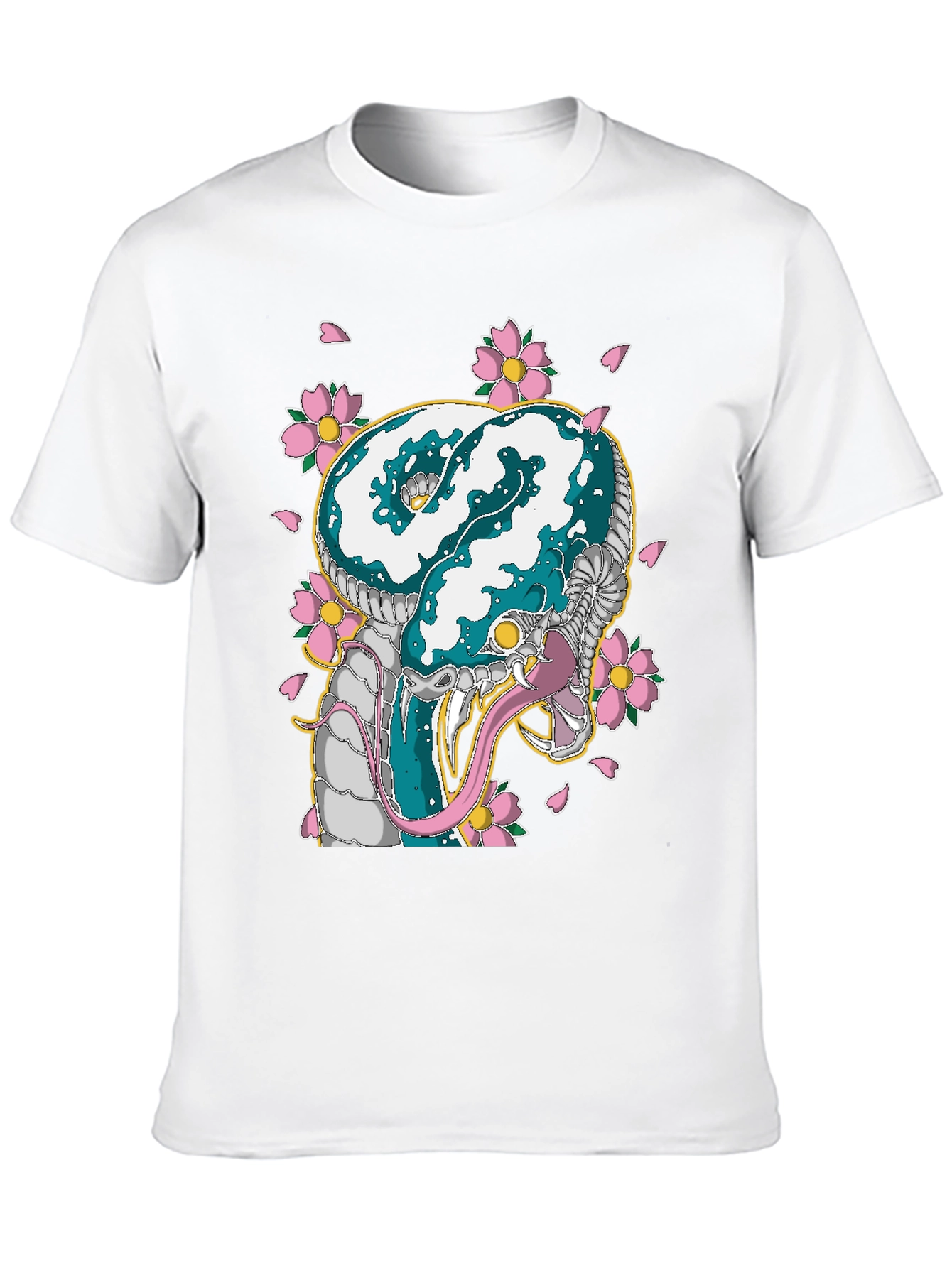 Snake & Cherry Blossom Graphic Tee