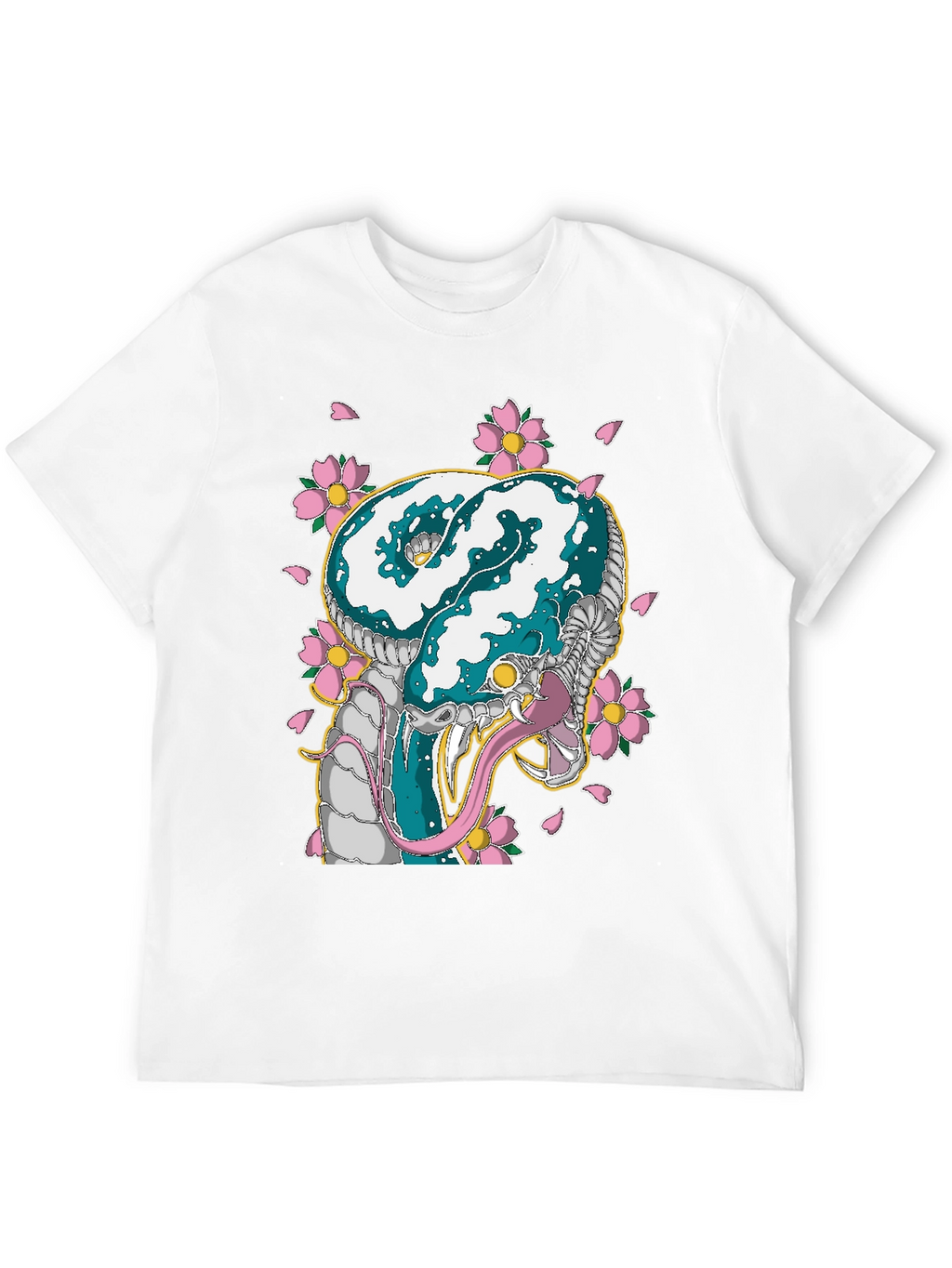 Snake & Cherry Blossom Graphic Tee