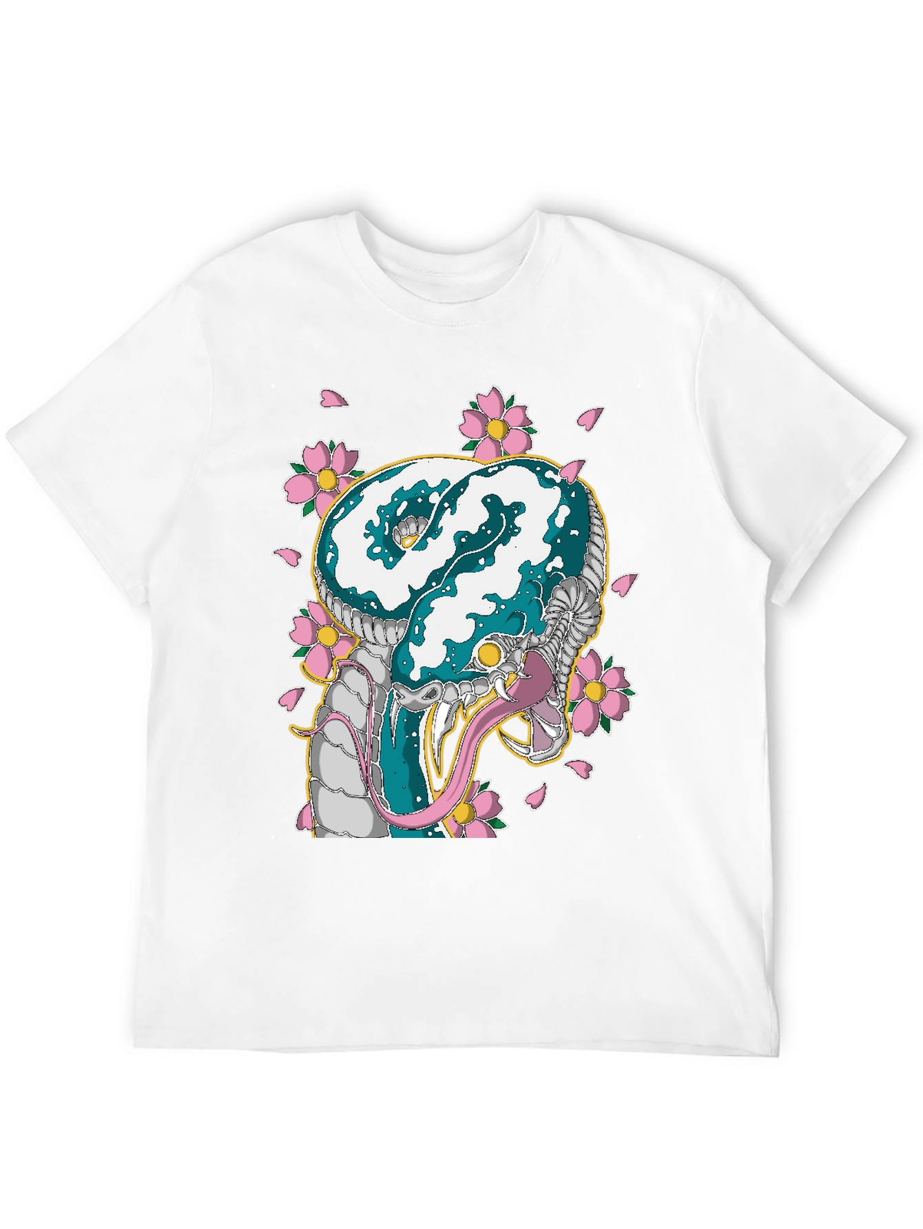 Snake & Cherry Blossom Graphic Tee