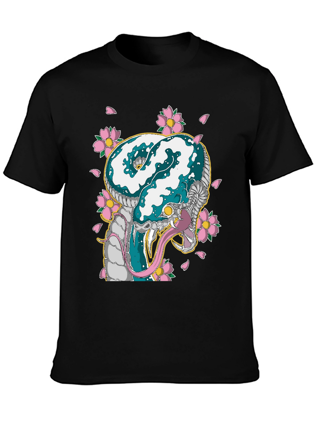 Snake & Cherry Blossom Graphic Tee