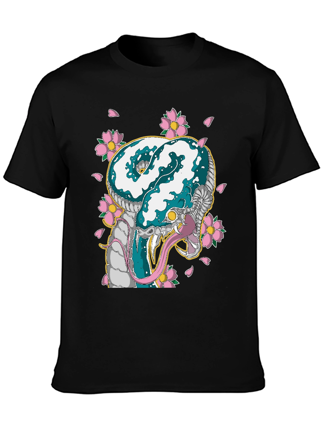 Snake & Cherry Blossom Graphic Tee