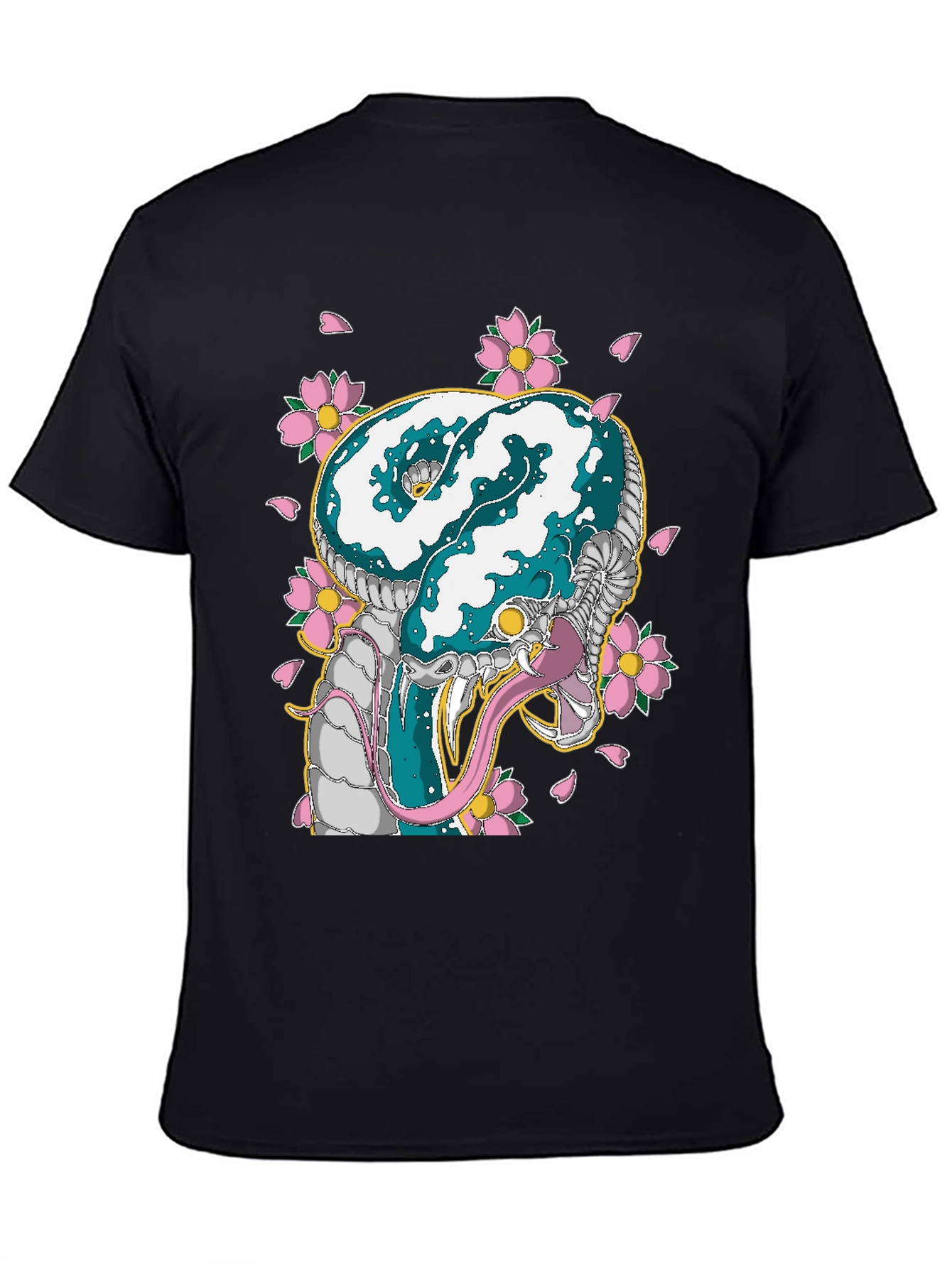 Snake & Cherry Blossom Graphic Tee