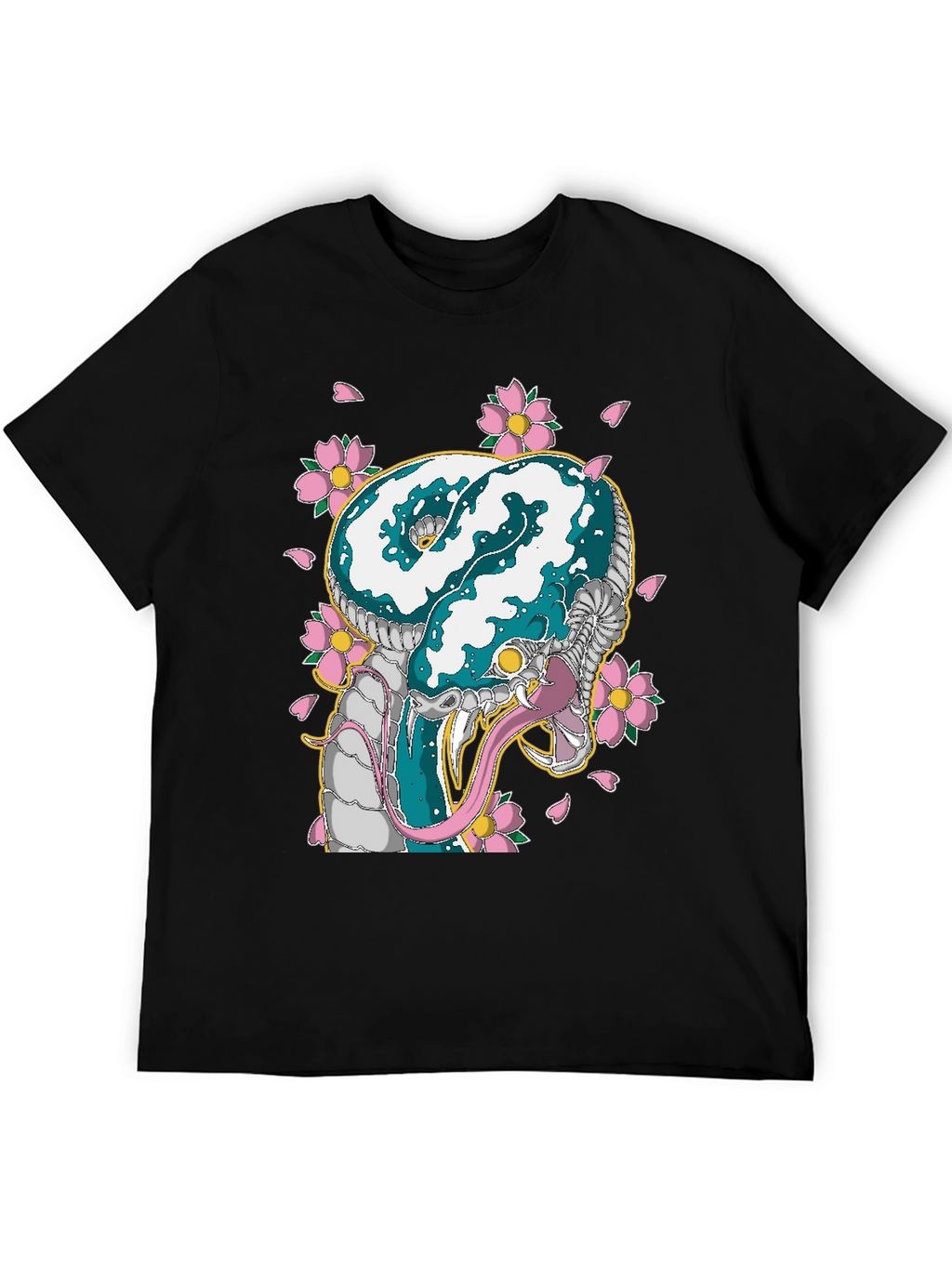 Snake & Cherry Blossom Graphic Tee