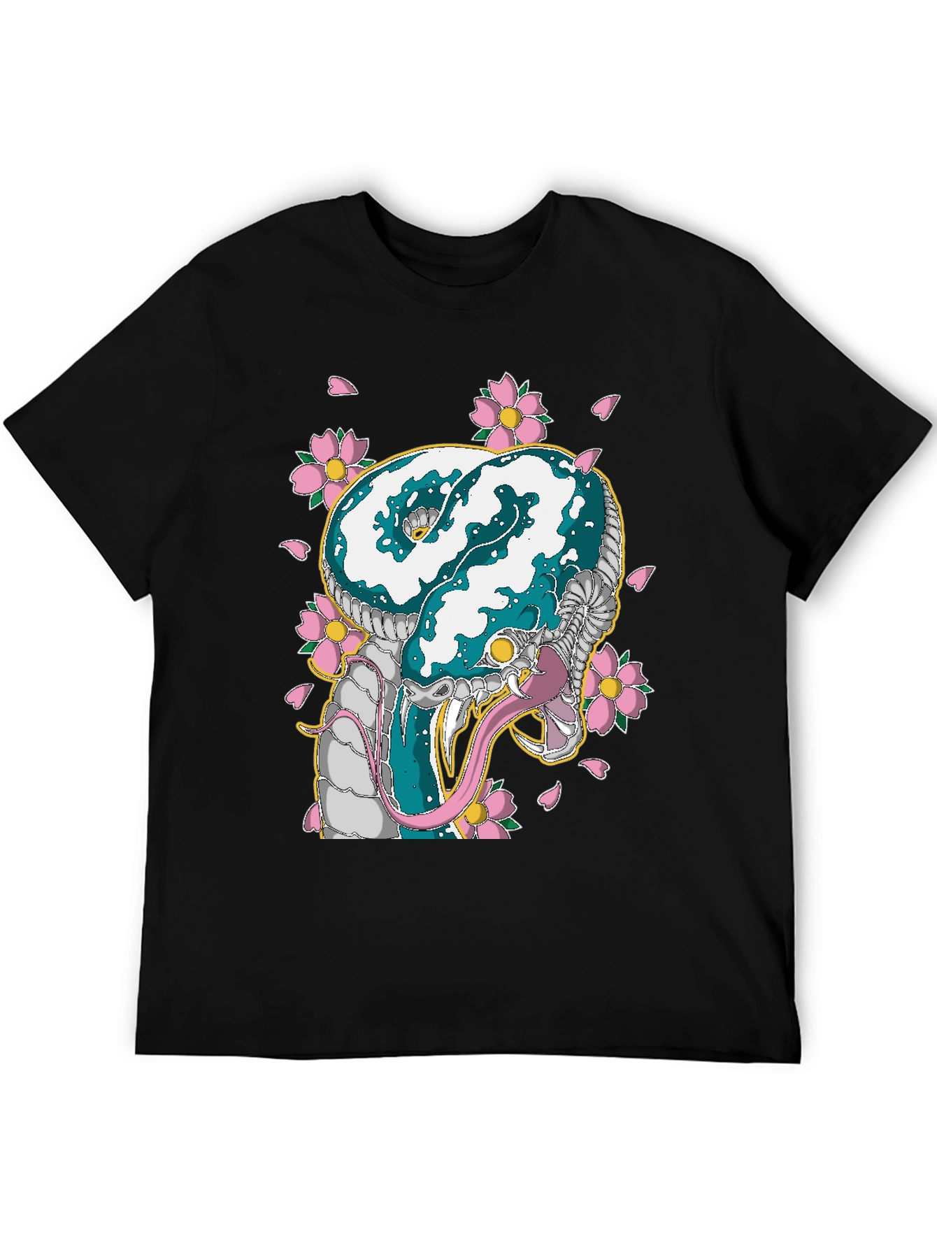 Snake & Cherry Blossom Graphic Tee