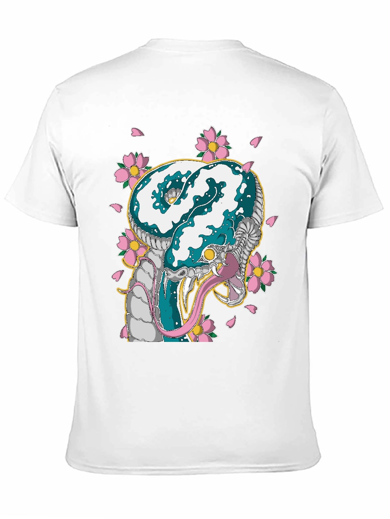 Snake & Cherry Blossom Graphic Tee