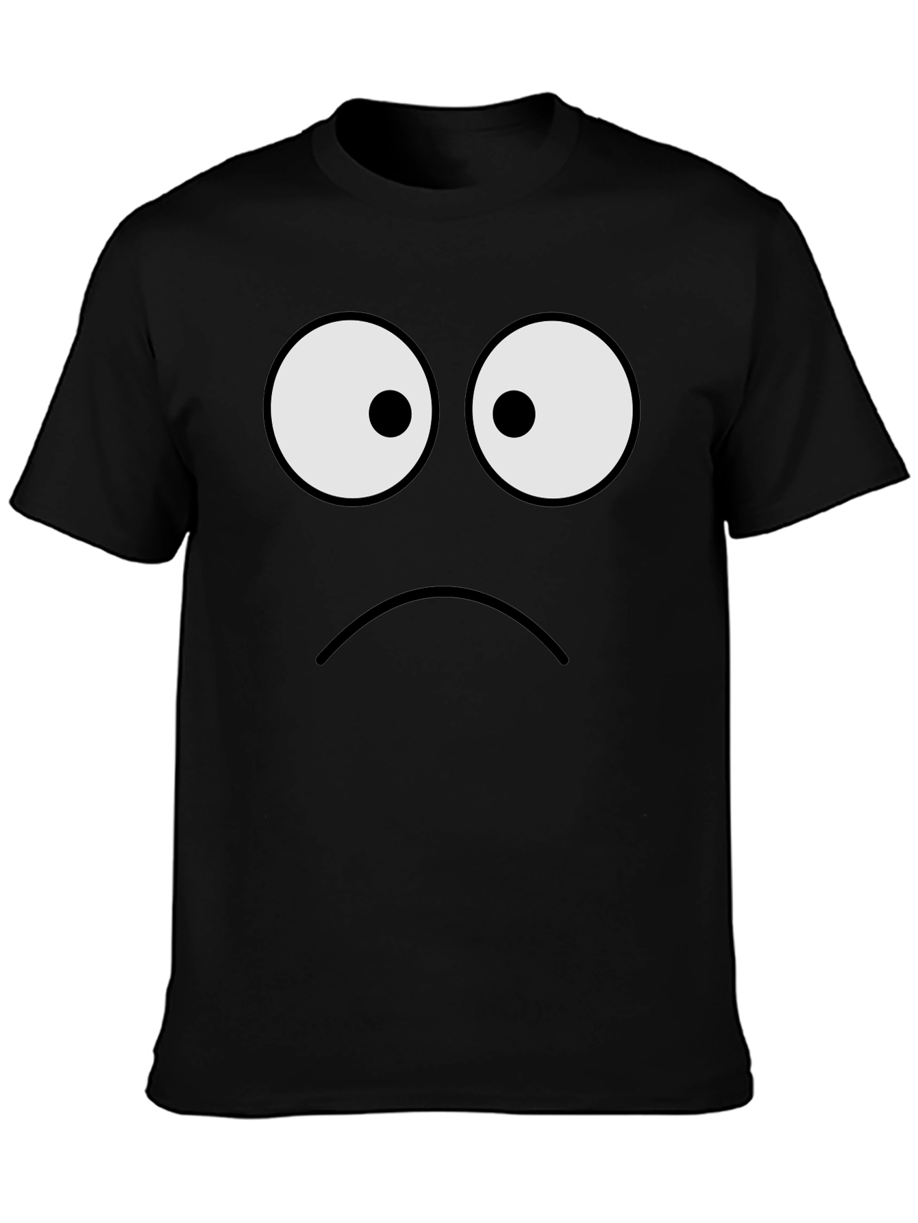 Sad Face Graphic Tee - Unisex Black T-Shirt