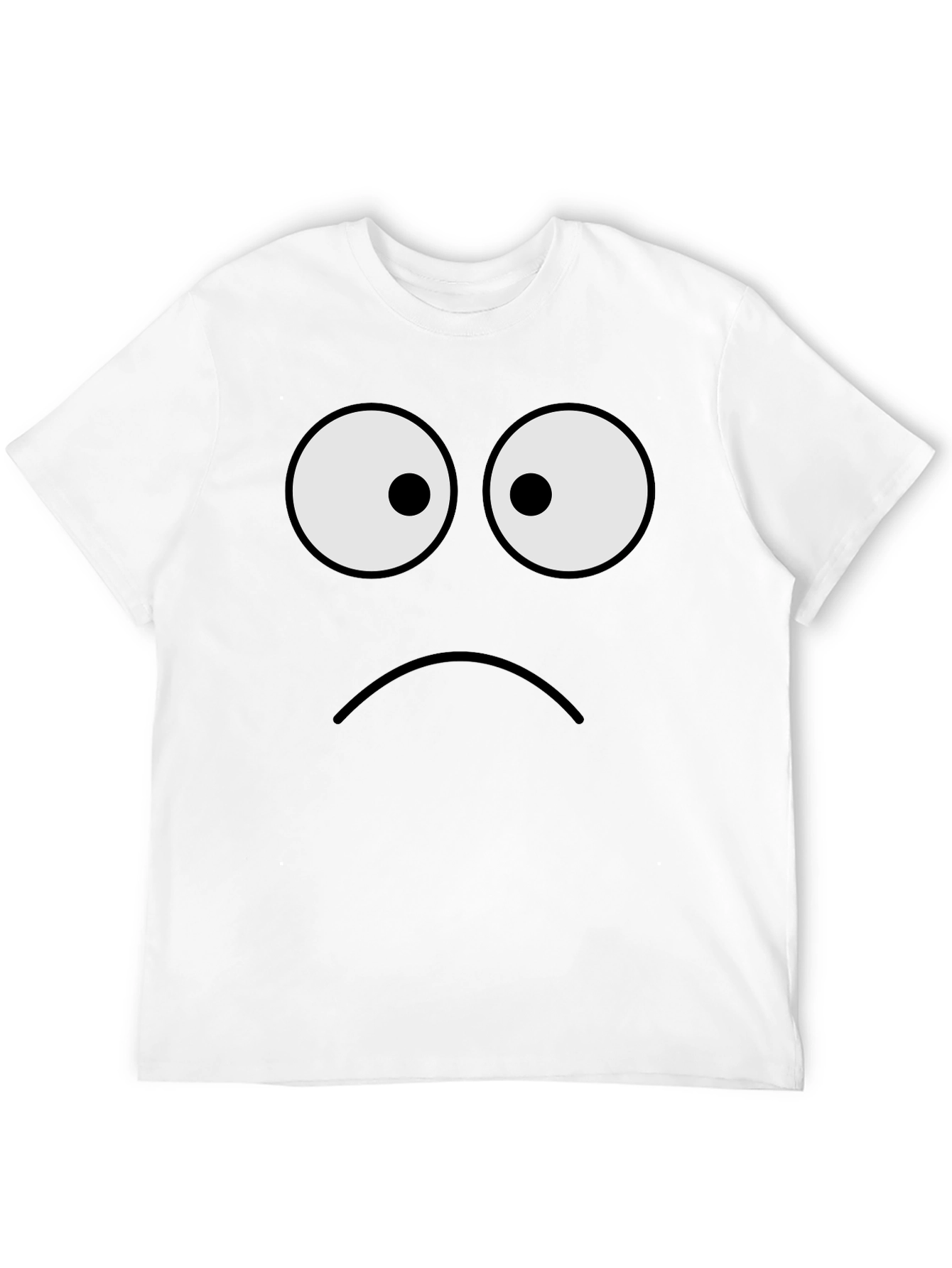 Sad Face Graphic Tee - Unisex Black T-Shirt