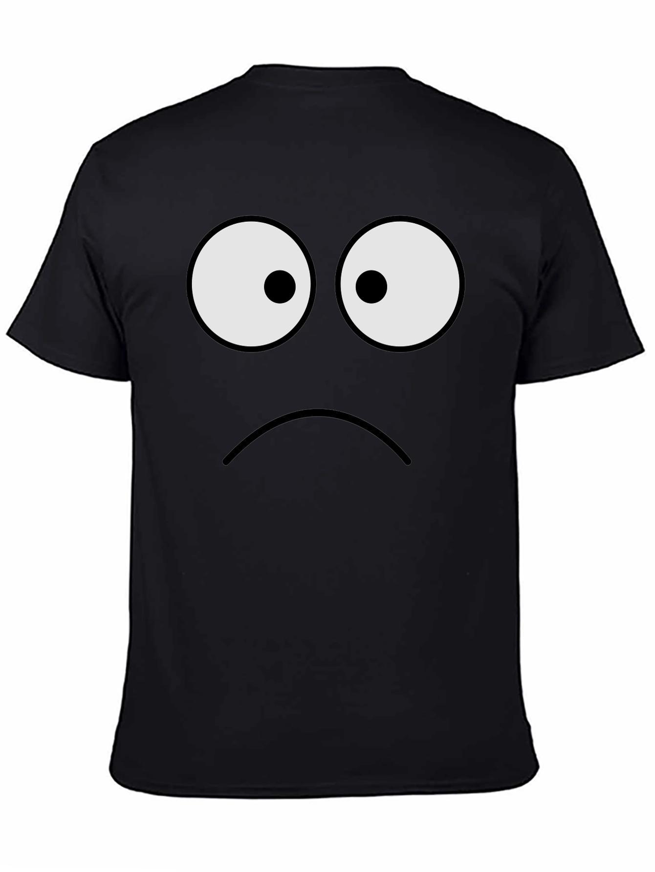 Sad Face Graphic Tee - Unisex Black T-Shirt