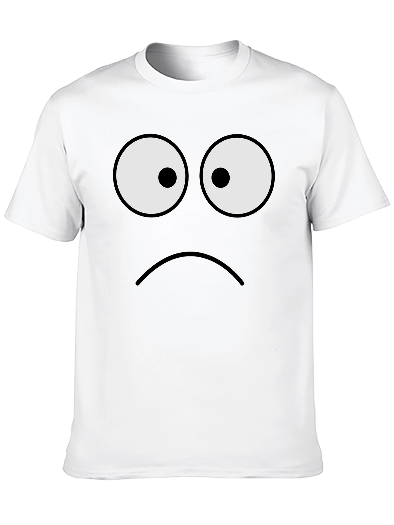 Sad Face Graphic Tee - Unisex Black T-Shirt