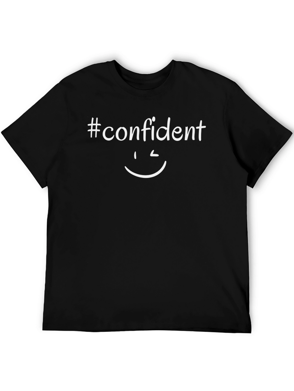 #Confident Graphic Tee - Black Casual T-Shirt