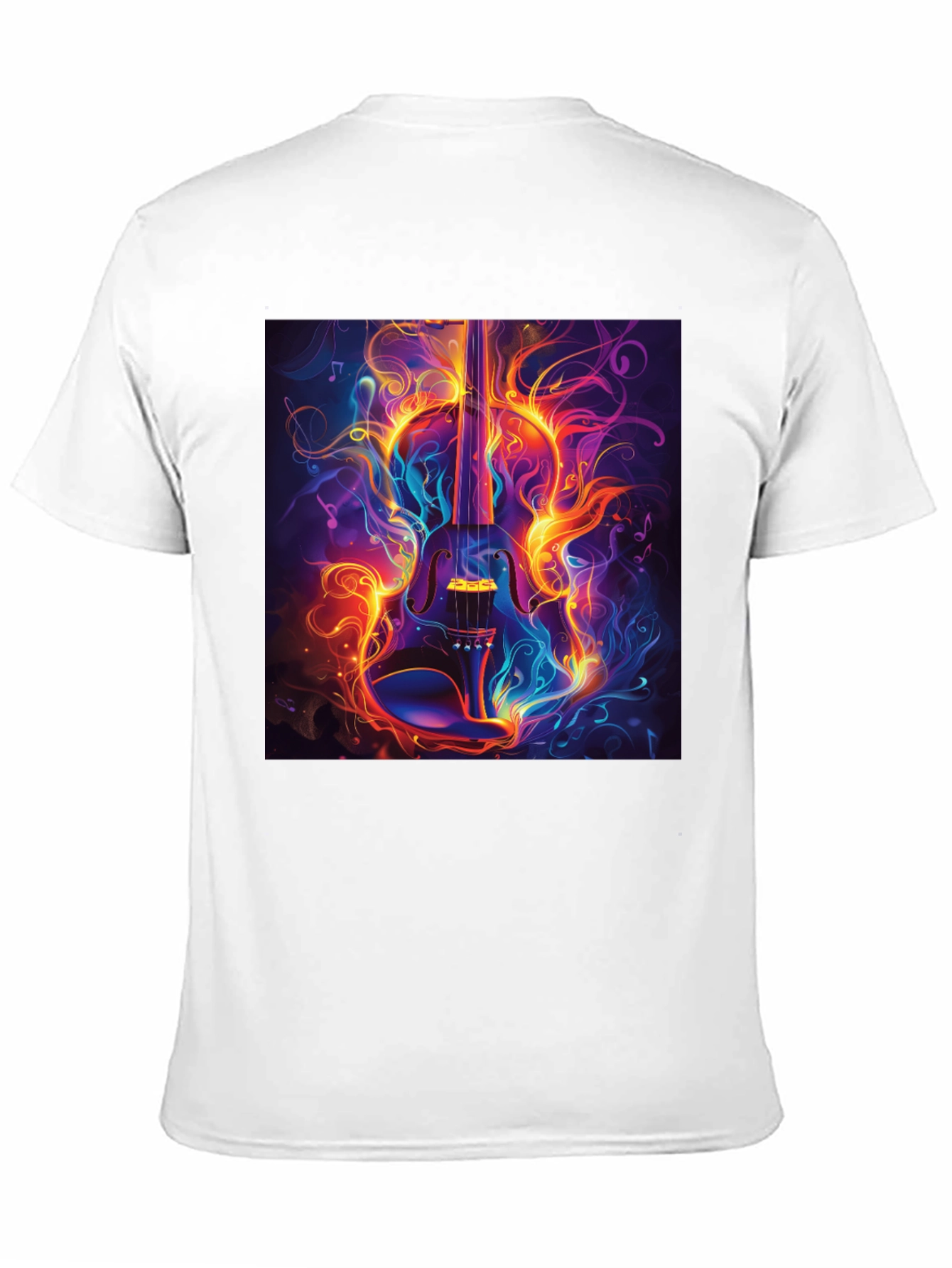 Fiery Violin Graphic T-Shirt - Music Lovers Tee