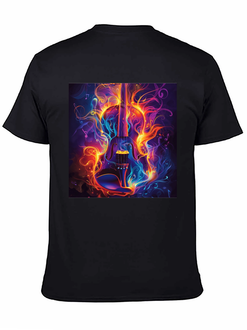 Fiery Violin Graphic T-Shirt - Music Lovers Tee