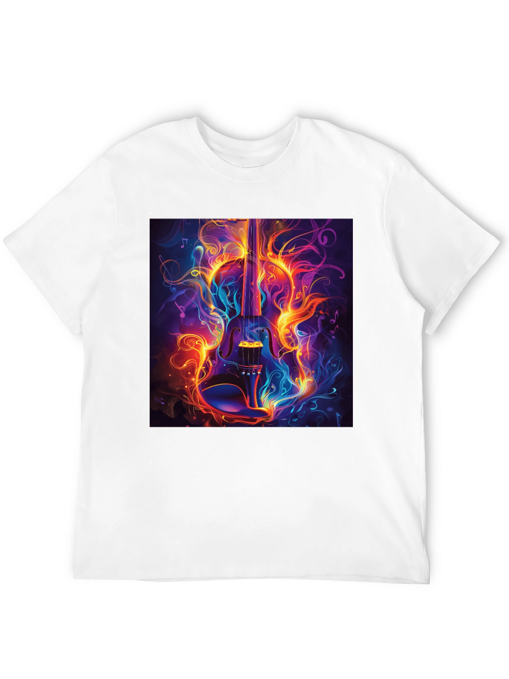 Fiery Violin Graphic T-Shirt - Music Lovers Tee