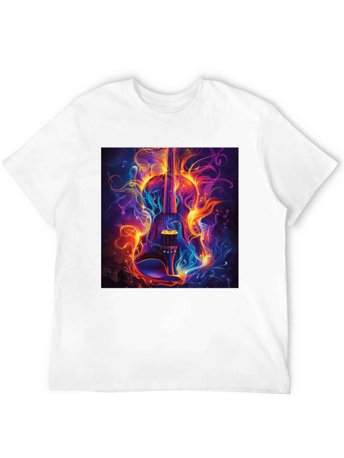 Fiery Violin Graphic T-Shirt - Music Lovers Tee