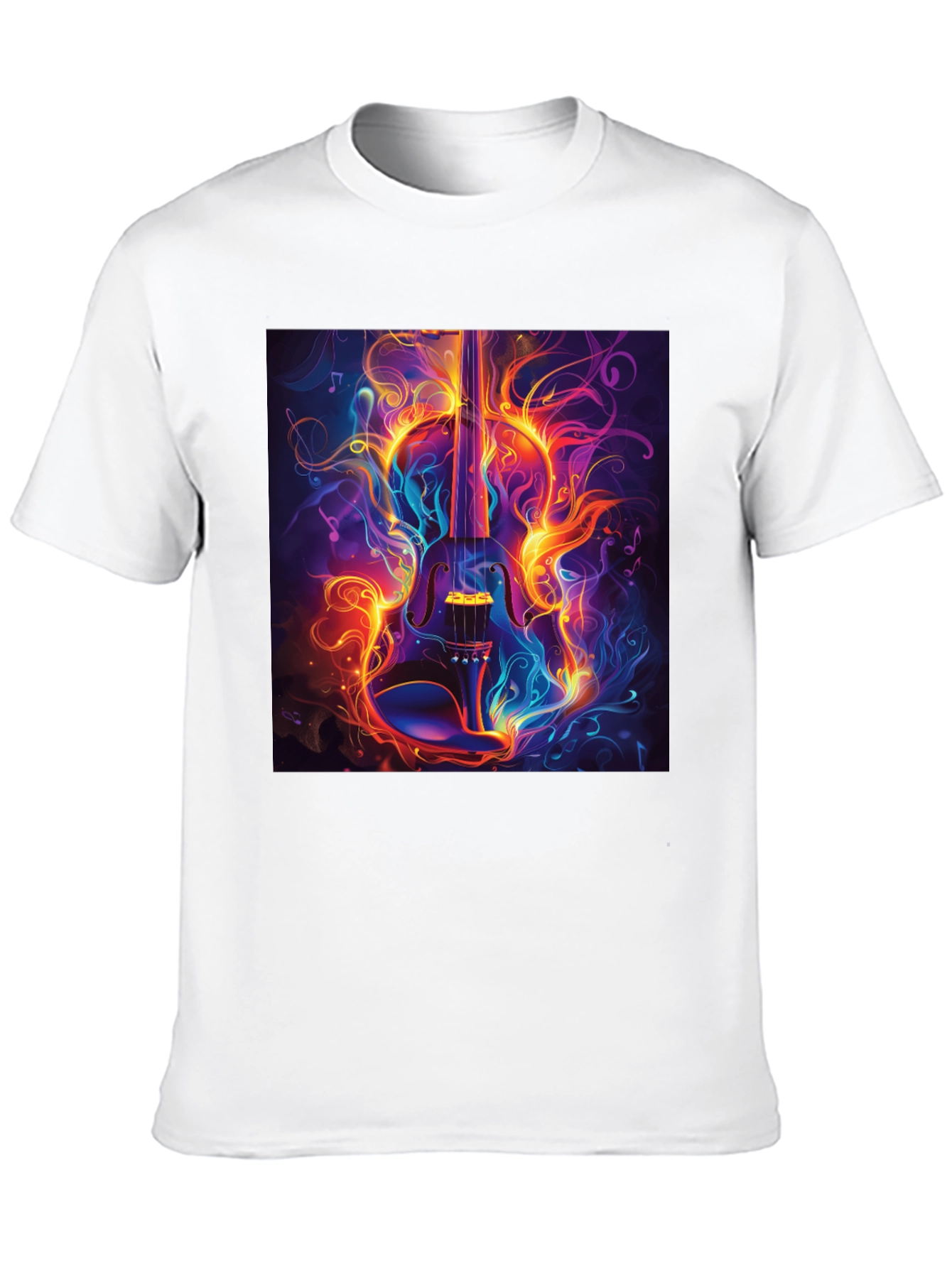 Fiery Violin Graphic T-Shirt - Music Lovers Tee