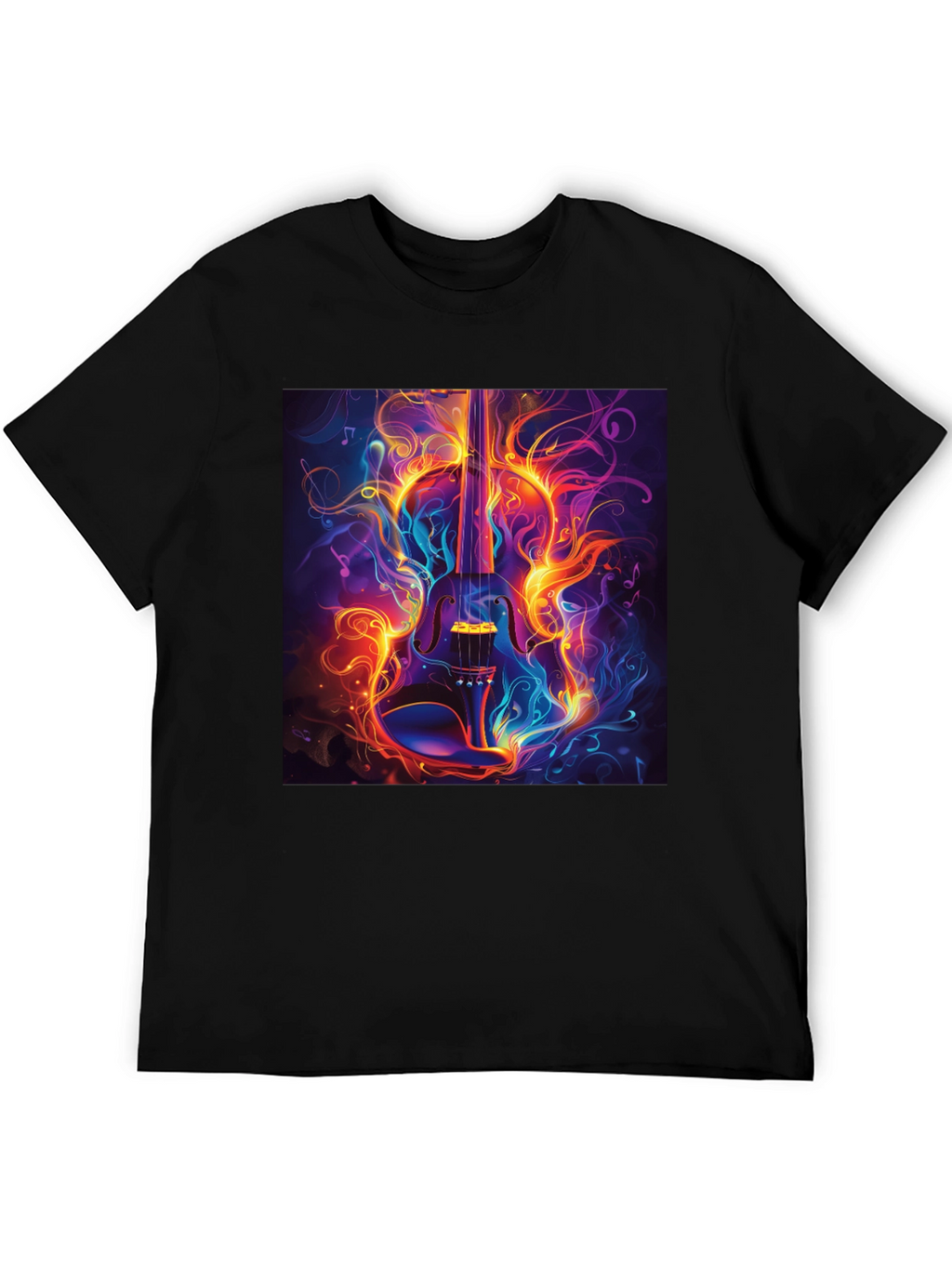 Fiery Violin Graphic T-Shirt - Music Lovers Tee