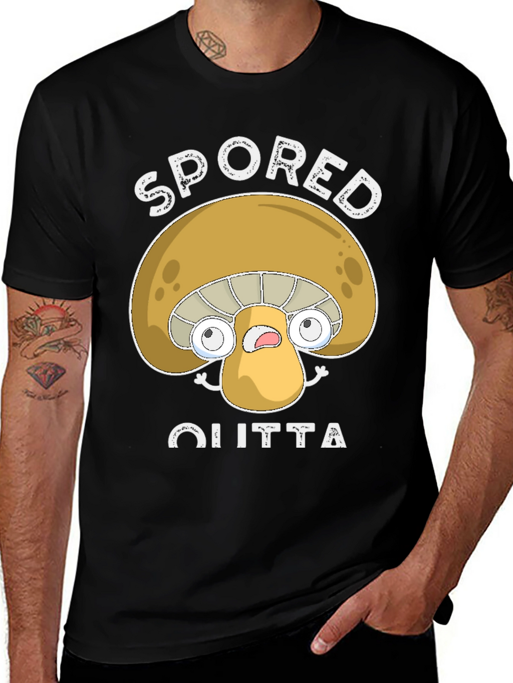 Spored Outta Here Mushroom Graphic Tee