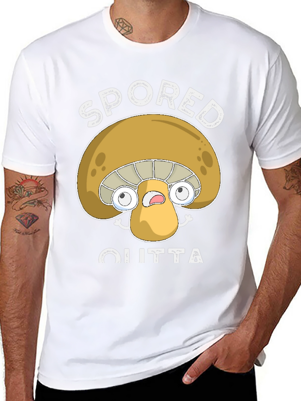 Spored Outta Here Mushroom Graphic Tee