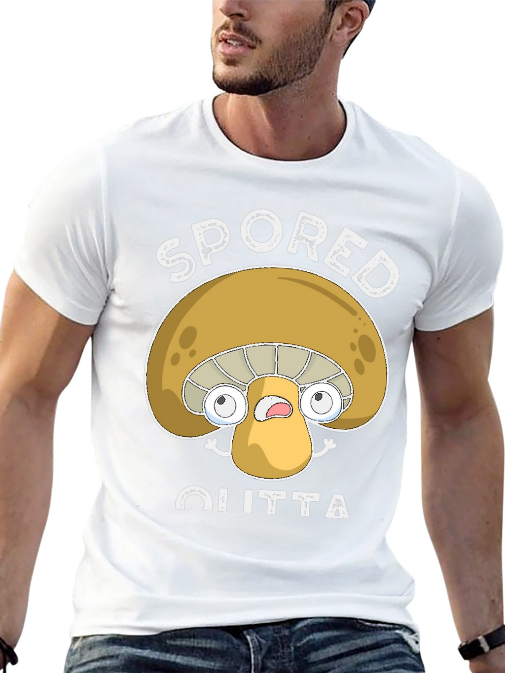 Spored Outta Here Mushroom Graphic Tee