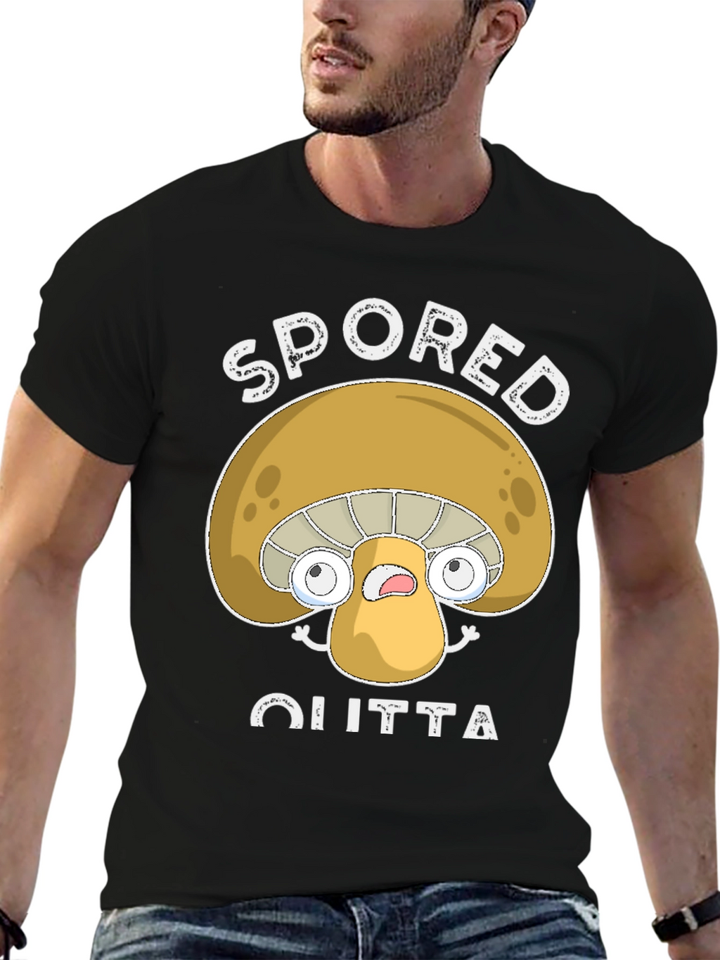 Spored Outta Here Mushroom Graphic Tee
