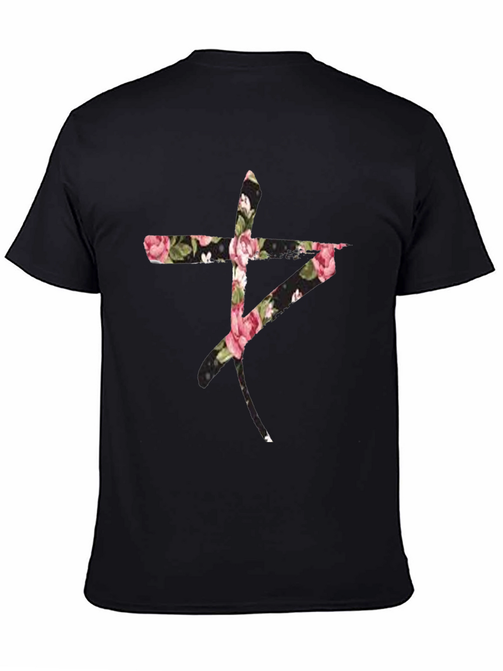 Floral Symbol Black T-Shirt