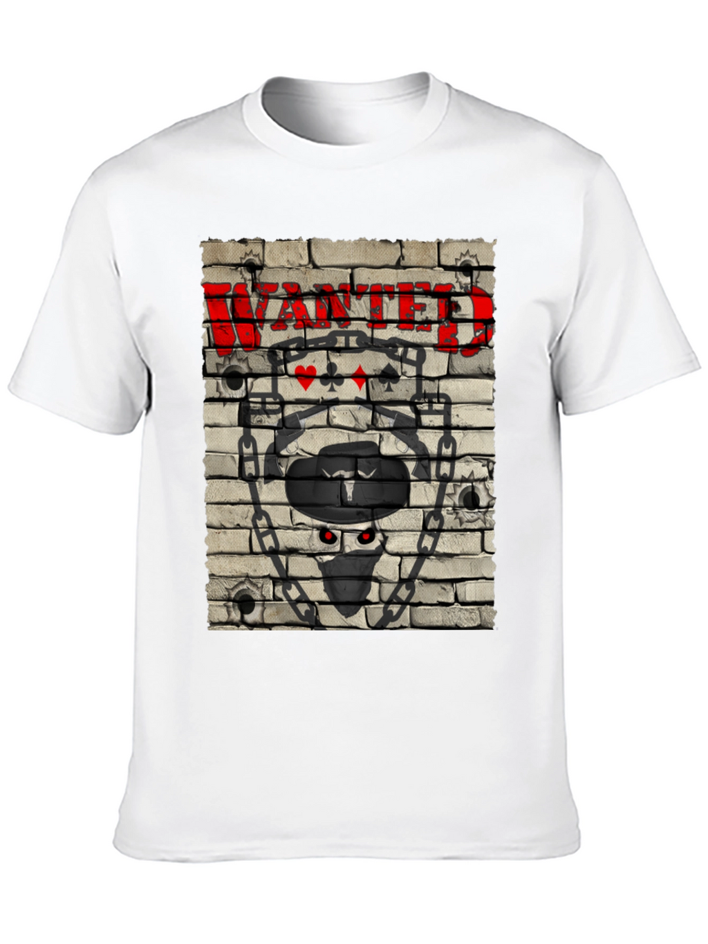 Wanted Brick Wall Graphic Tee - Mens Black T-Shirt