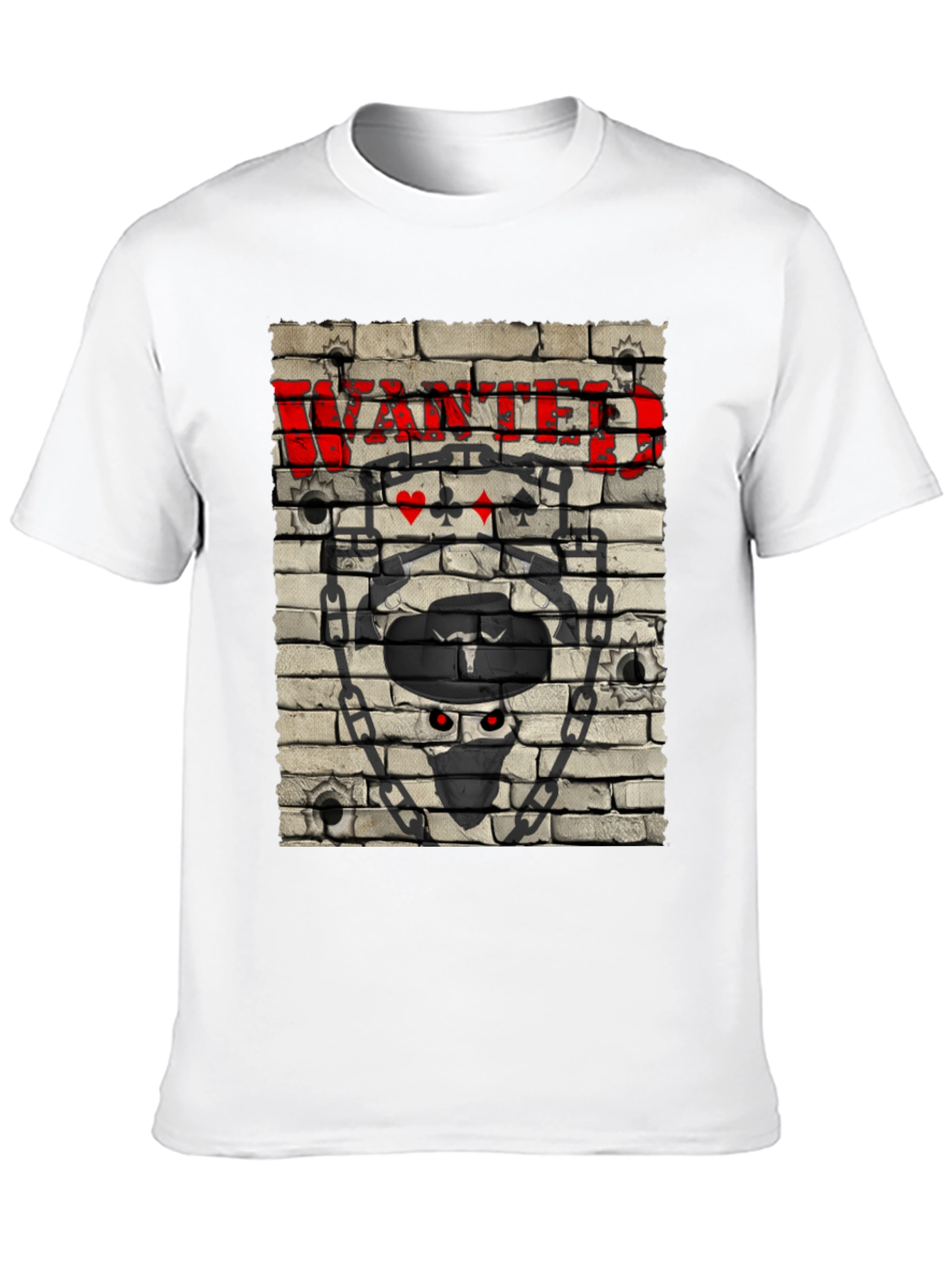 Wanted Brick Wall Graphic Tee - Mens Black T-Shirt