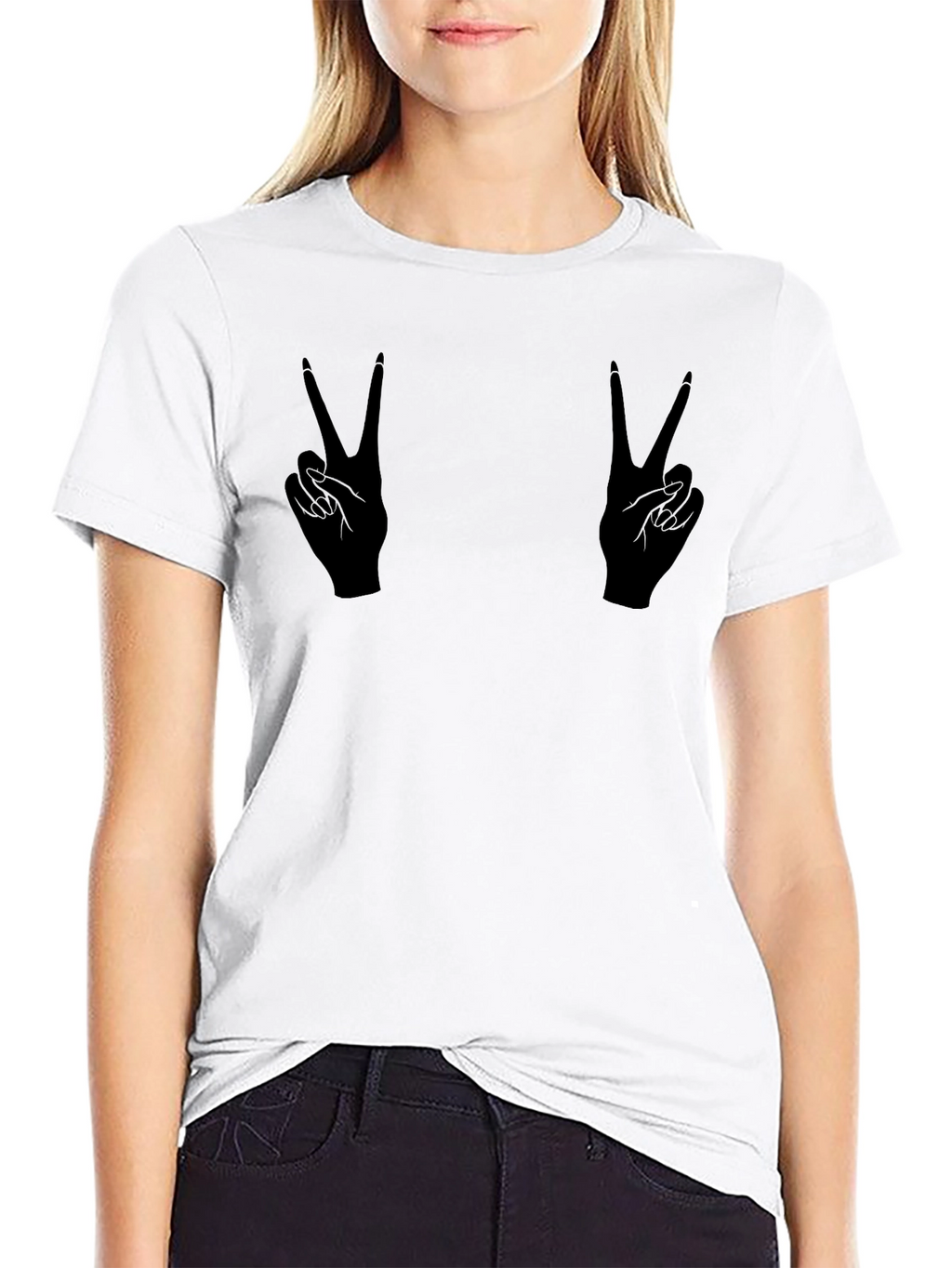 Peace Sign Hands Graphic T-Shirt