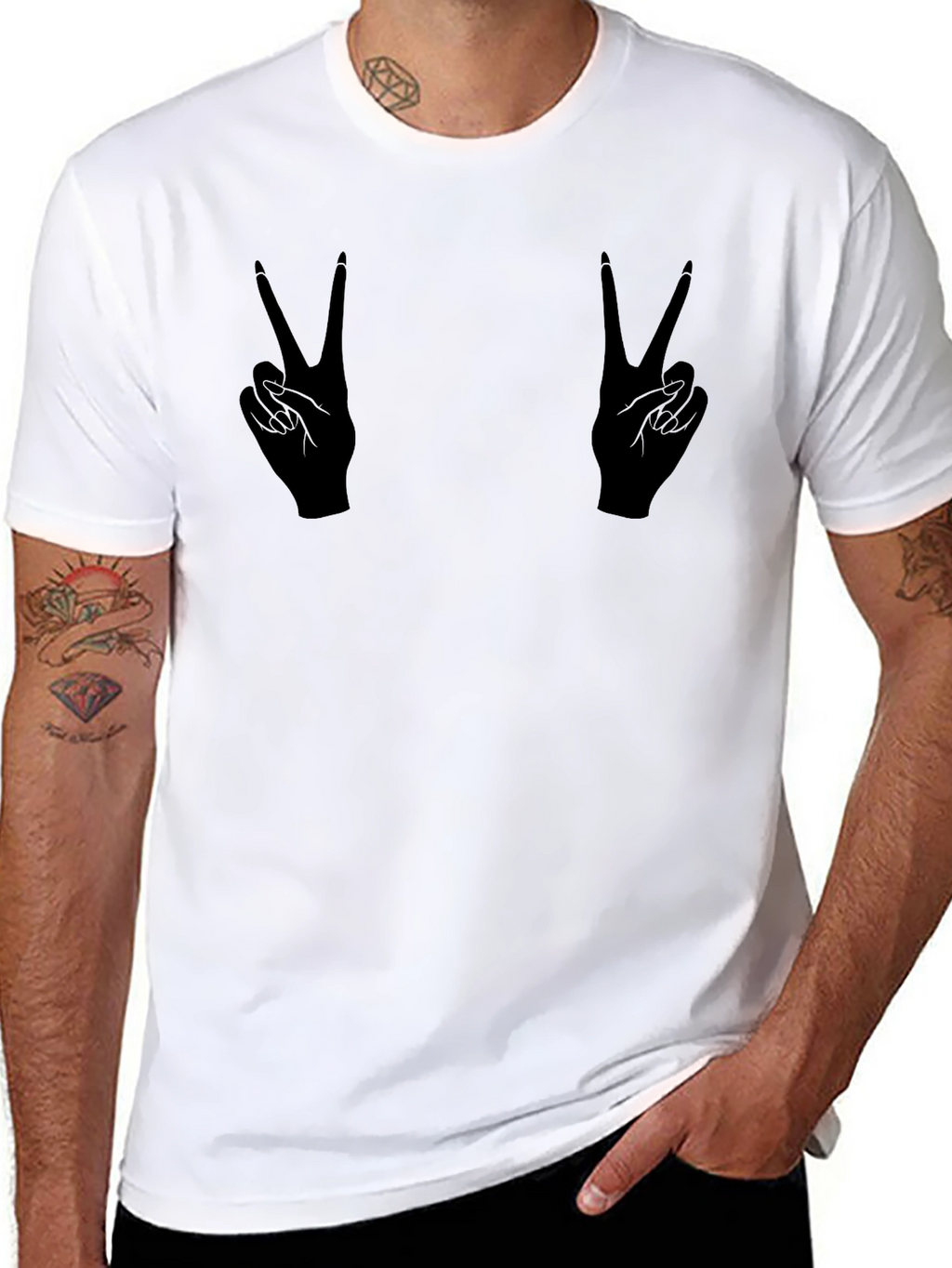Peace Sign Hands Graphic T-Shirt