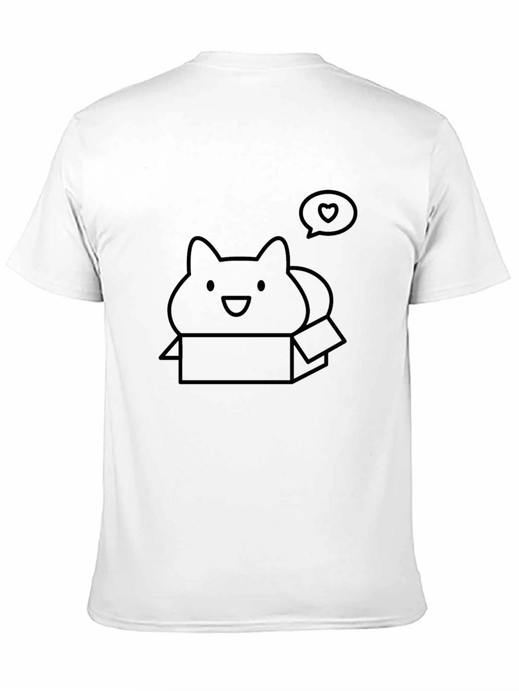Cute Cat in Box T-Shirt - Black