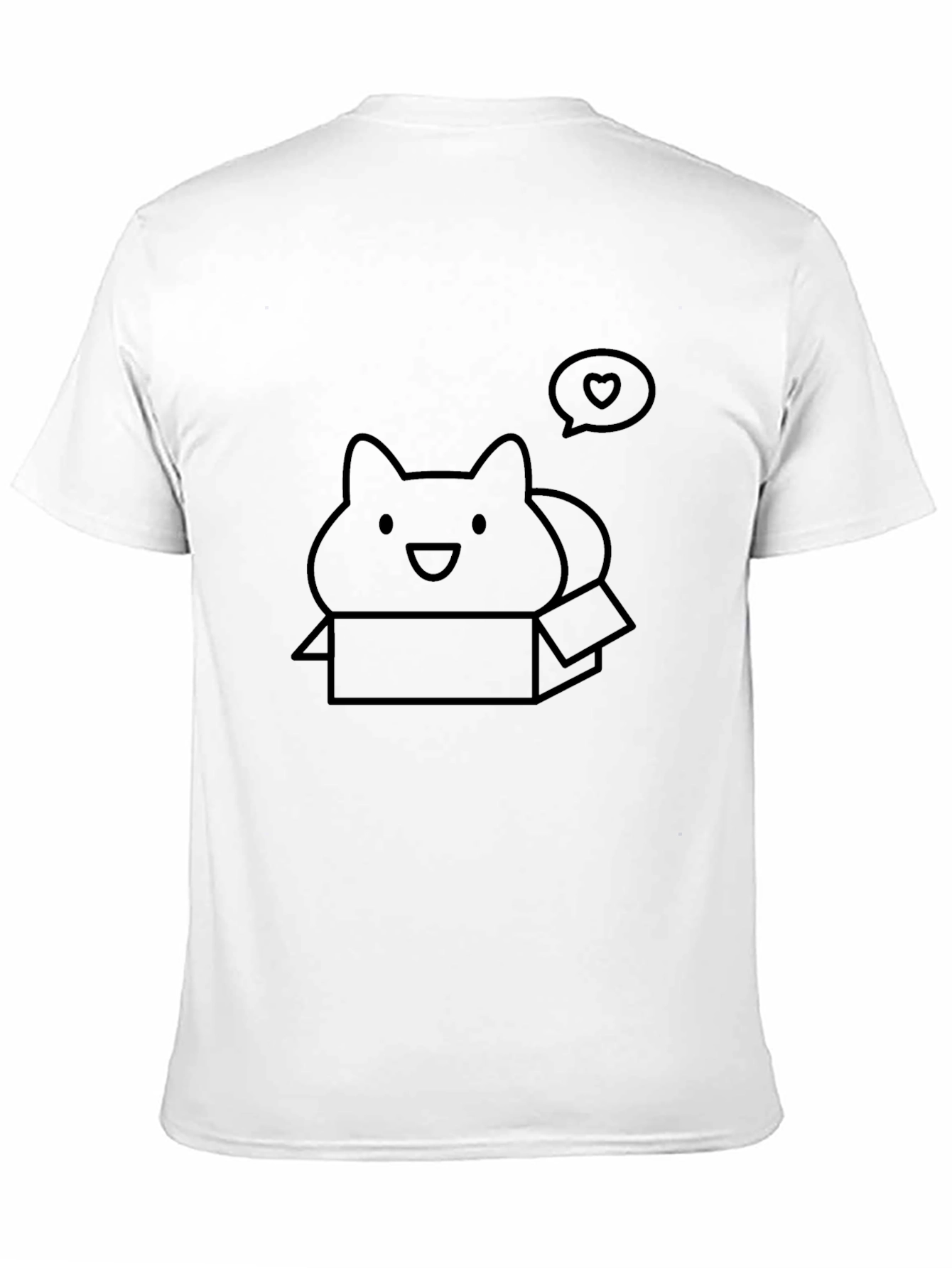Cute Cat in Box T-Shirt - Black
