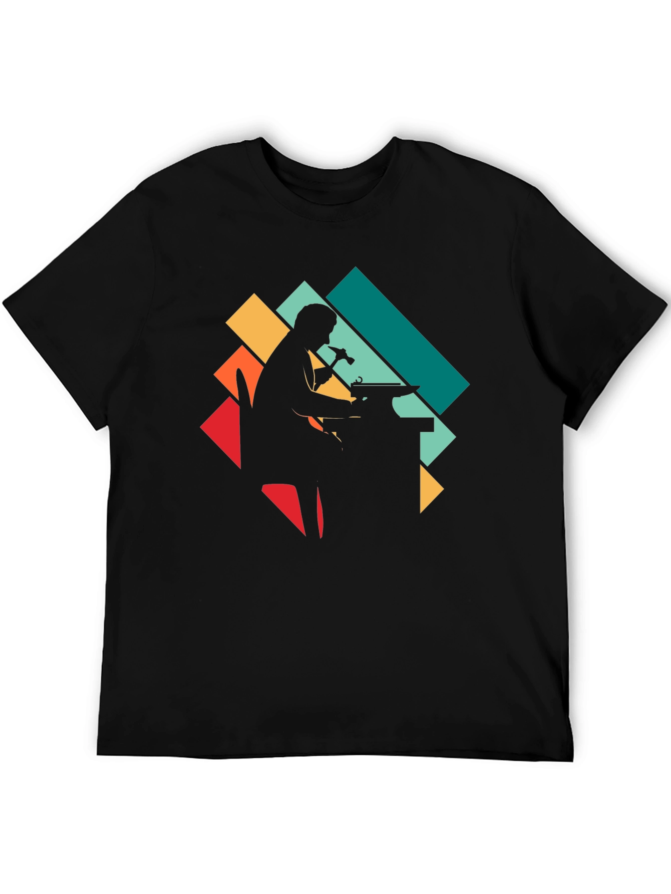 Blacksmith Silhouette Graphic Tee - Retro Style