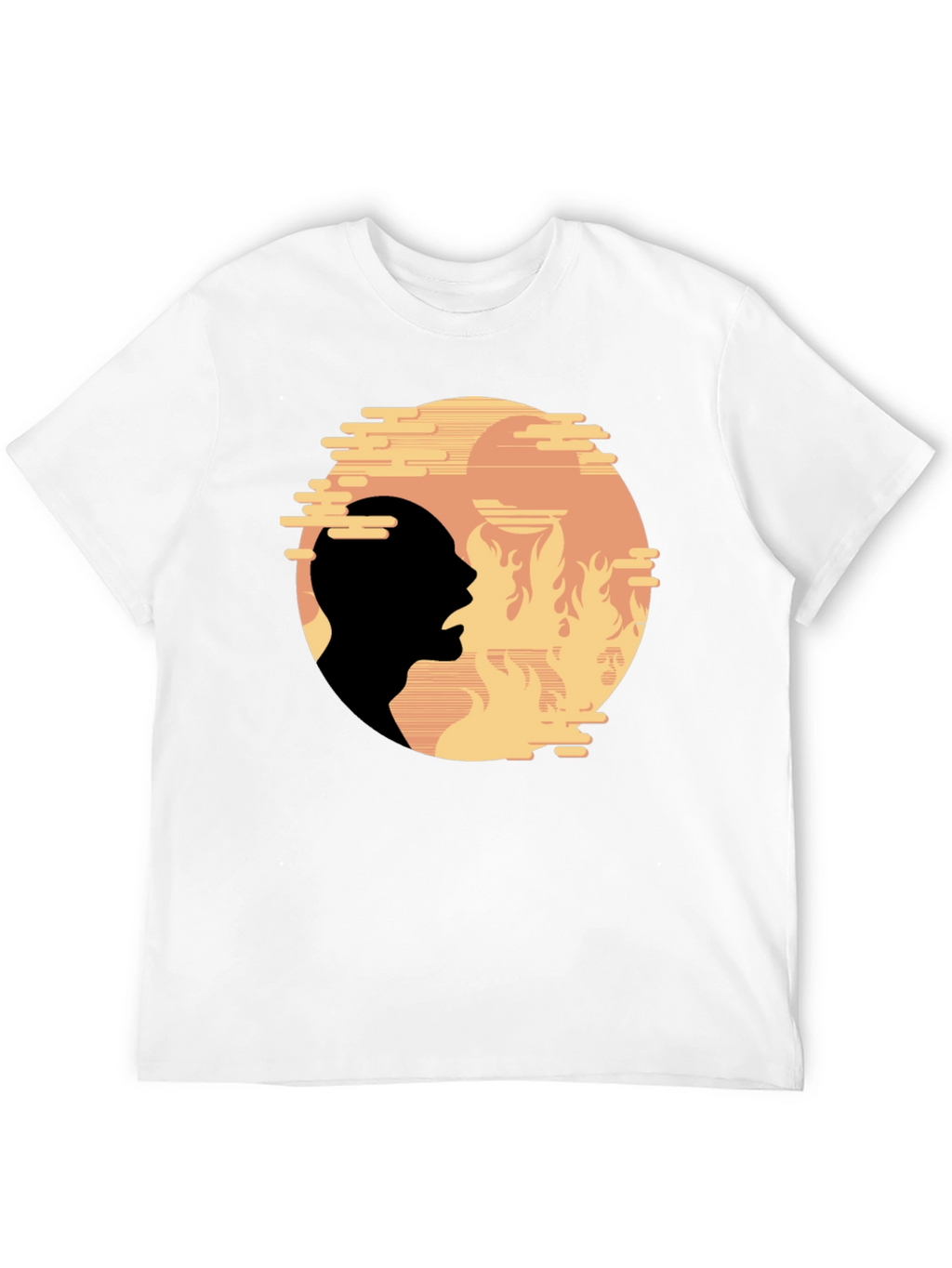 Fiery Silhouette Graphic Tee - Bold Statement Shirt
