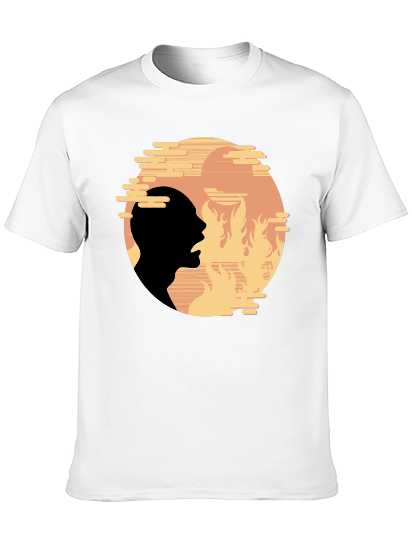Fiery Silhouette Graphic Tee - Bold Statement Shirt