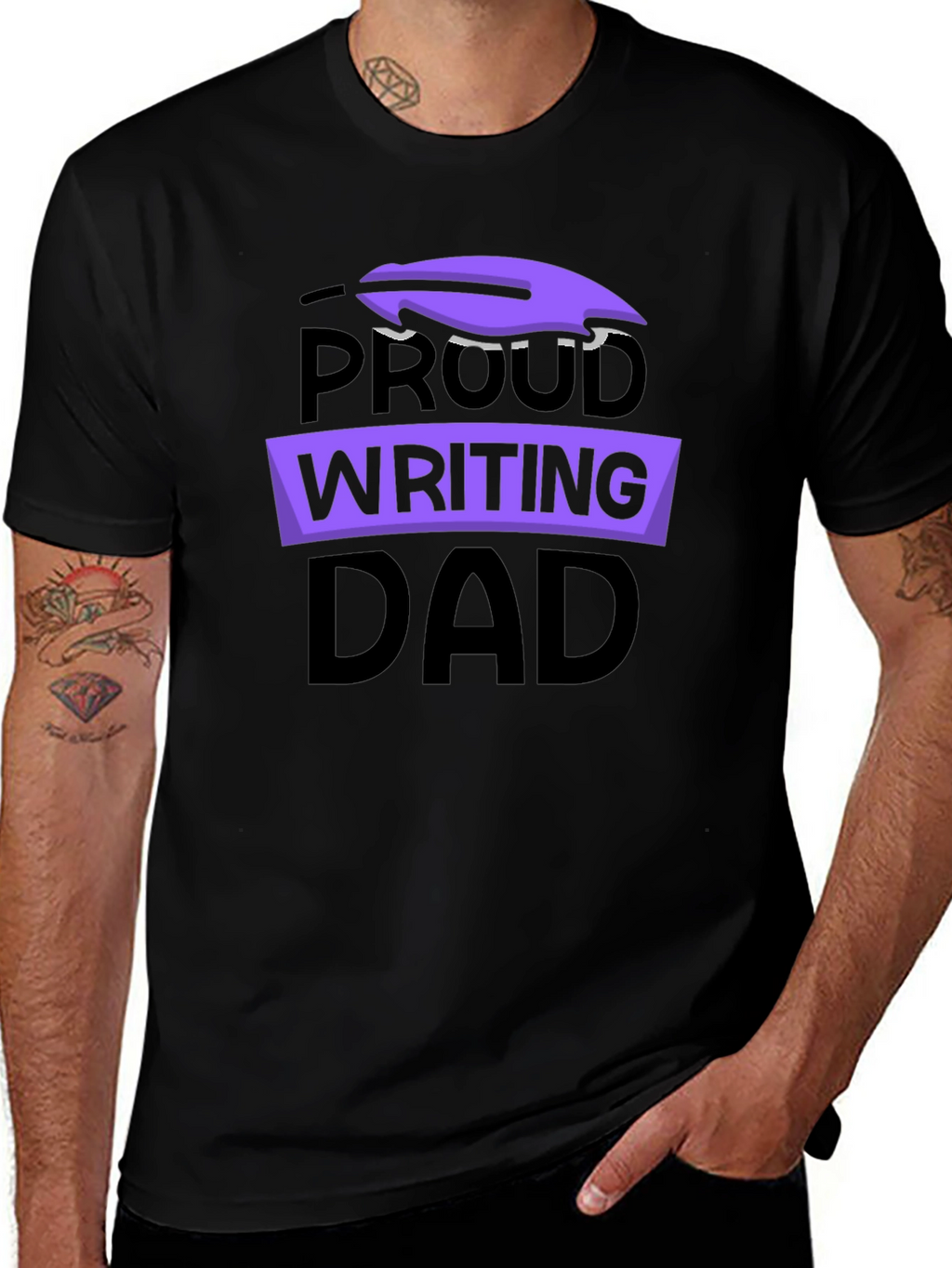 Proud Writing Dad Graphic T-Shirt