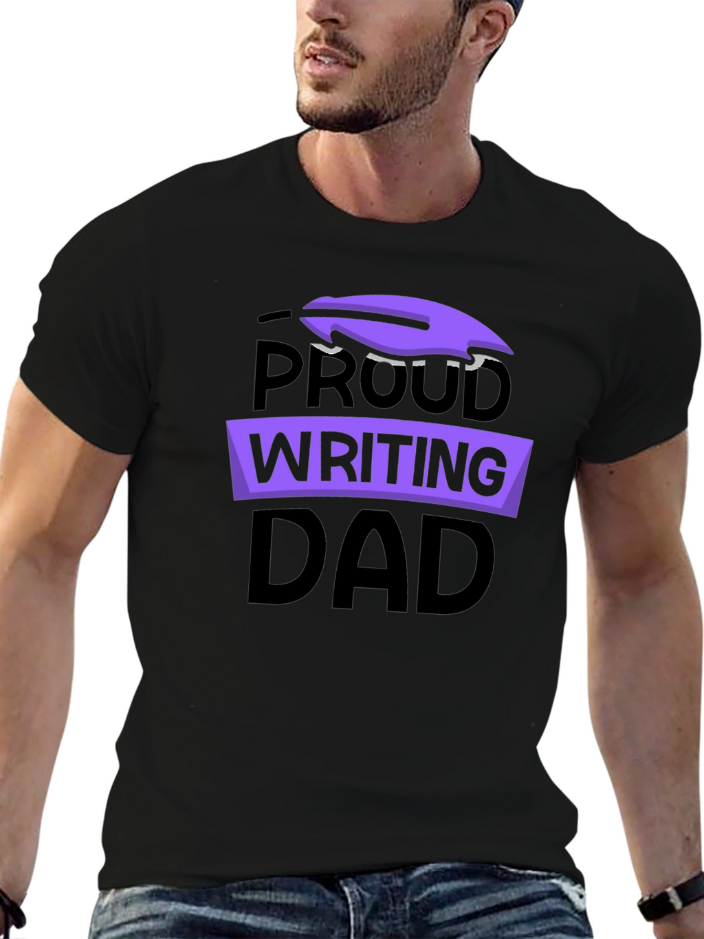 Proud Writing Dad Graphic T-Shirt