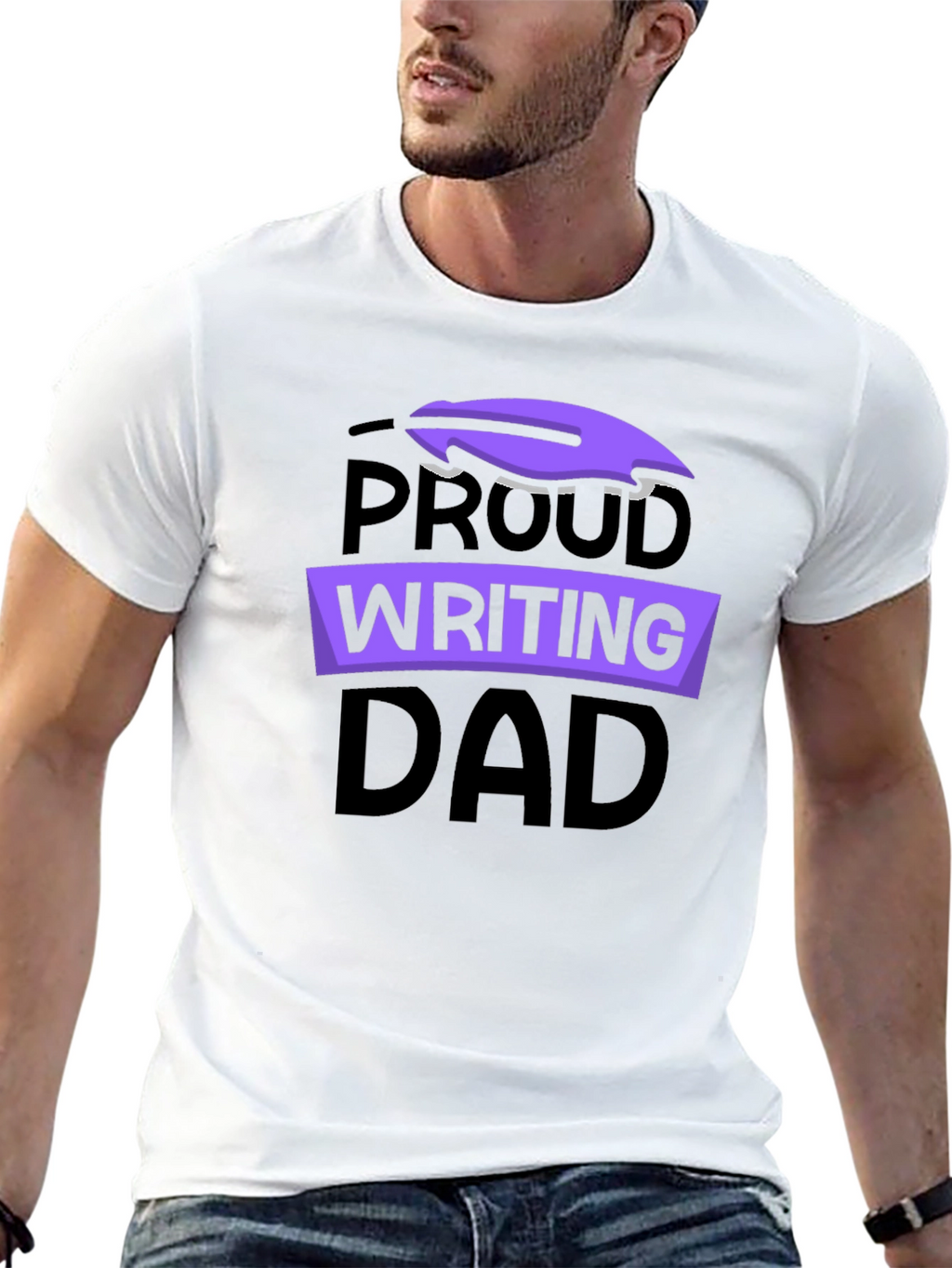 Proud Writing Dad Graphic T-Shirt