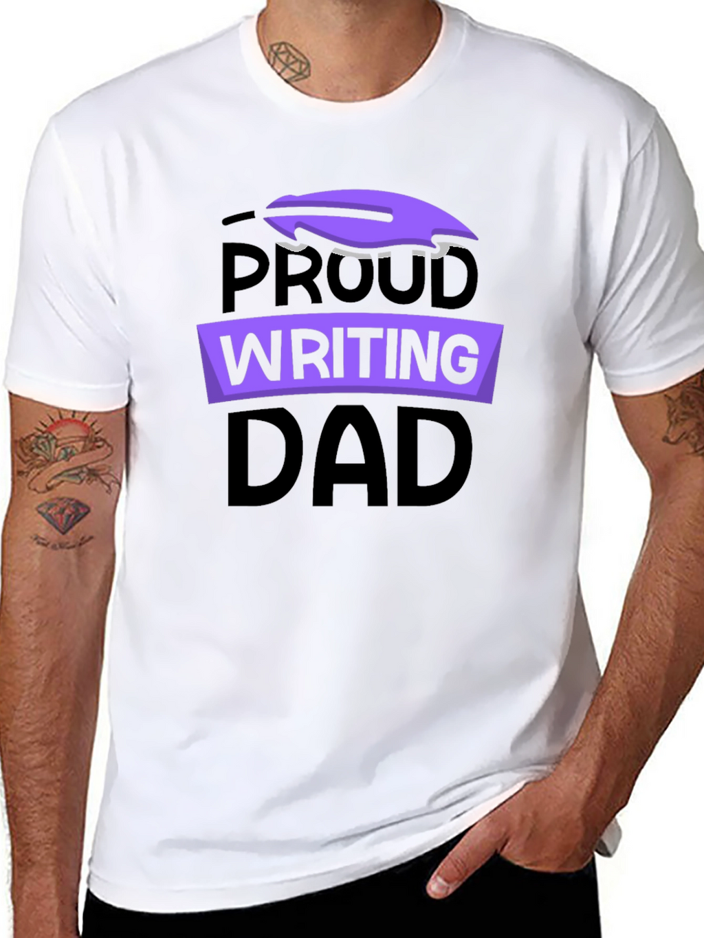 Proud Writing Dad Graphic T-Shirt